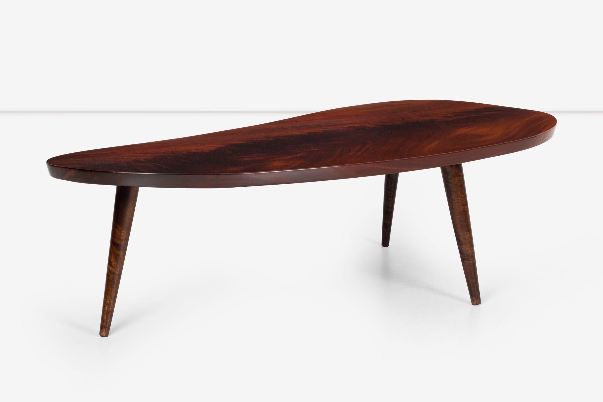 20th Century Arthur Espenet Carpenter Teardrop Table in Solid Walnut For Sale
