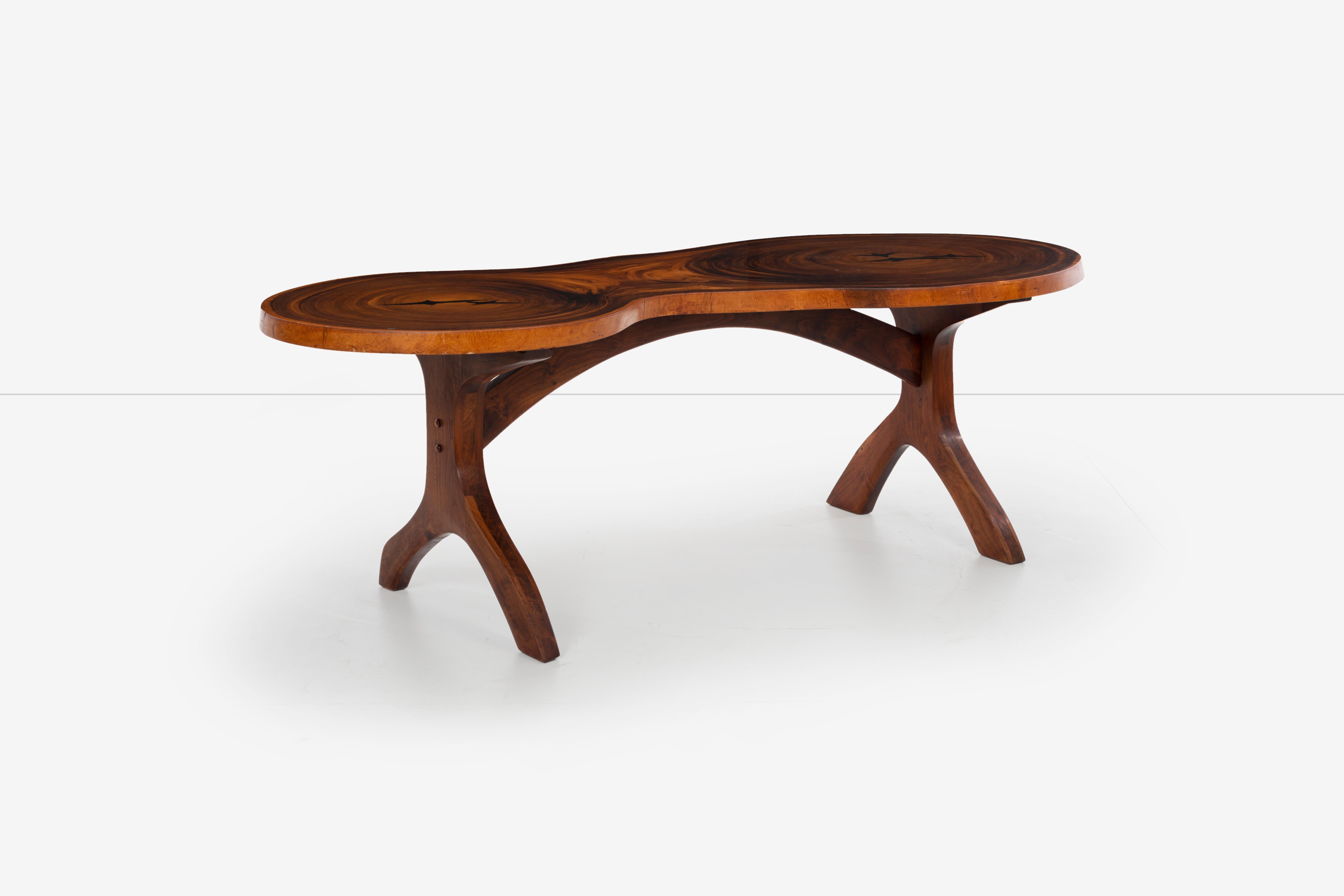 Arthur Espenet Carpenter, Unique Double-Trunk Table Desk For Sale 1