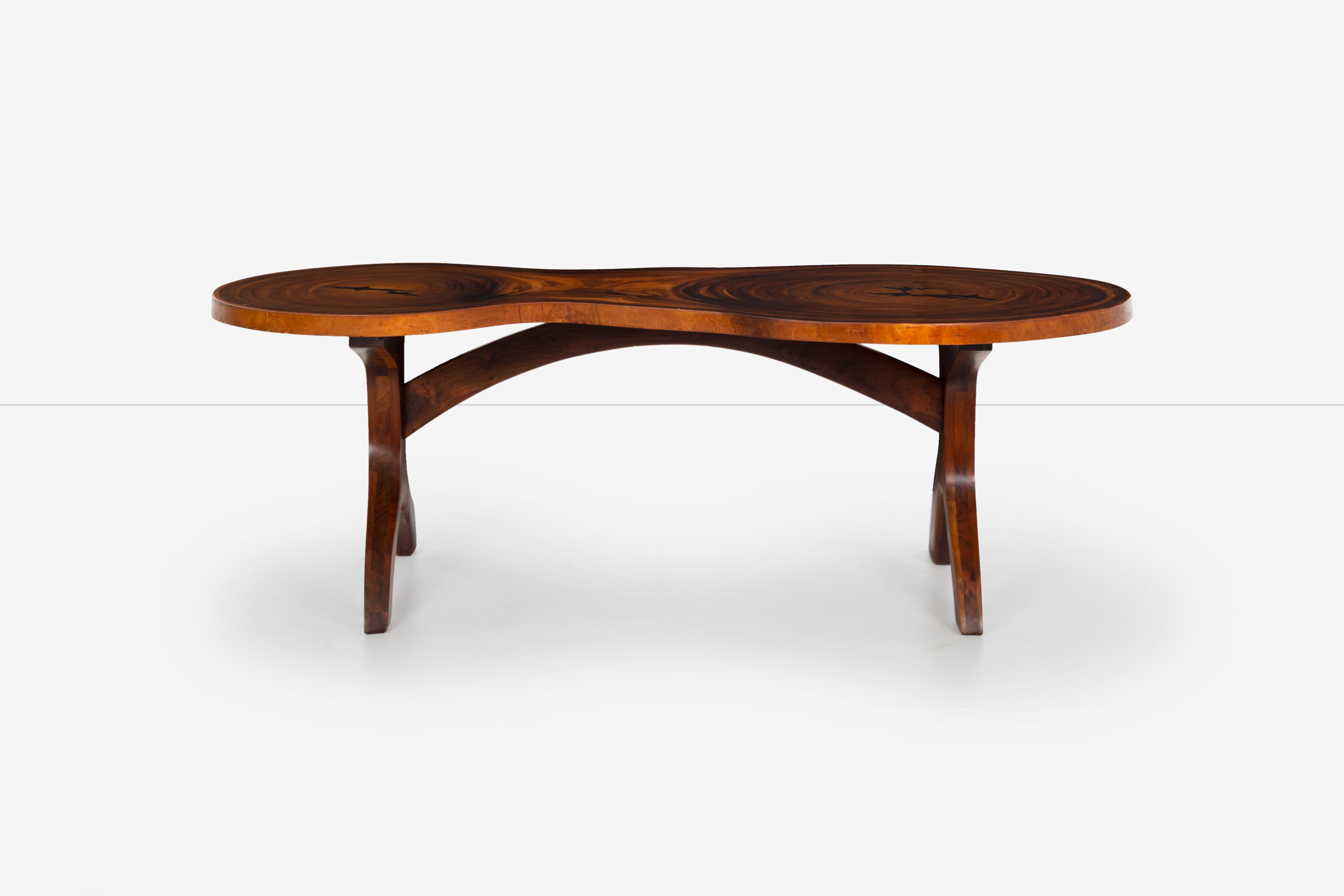 Late 20th Century Arthur Espenet Carpenter, Unique Double-Trunk Table Desk For Sale
