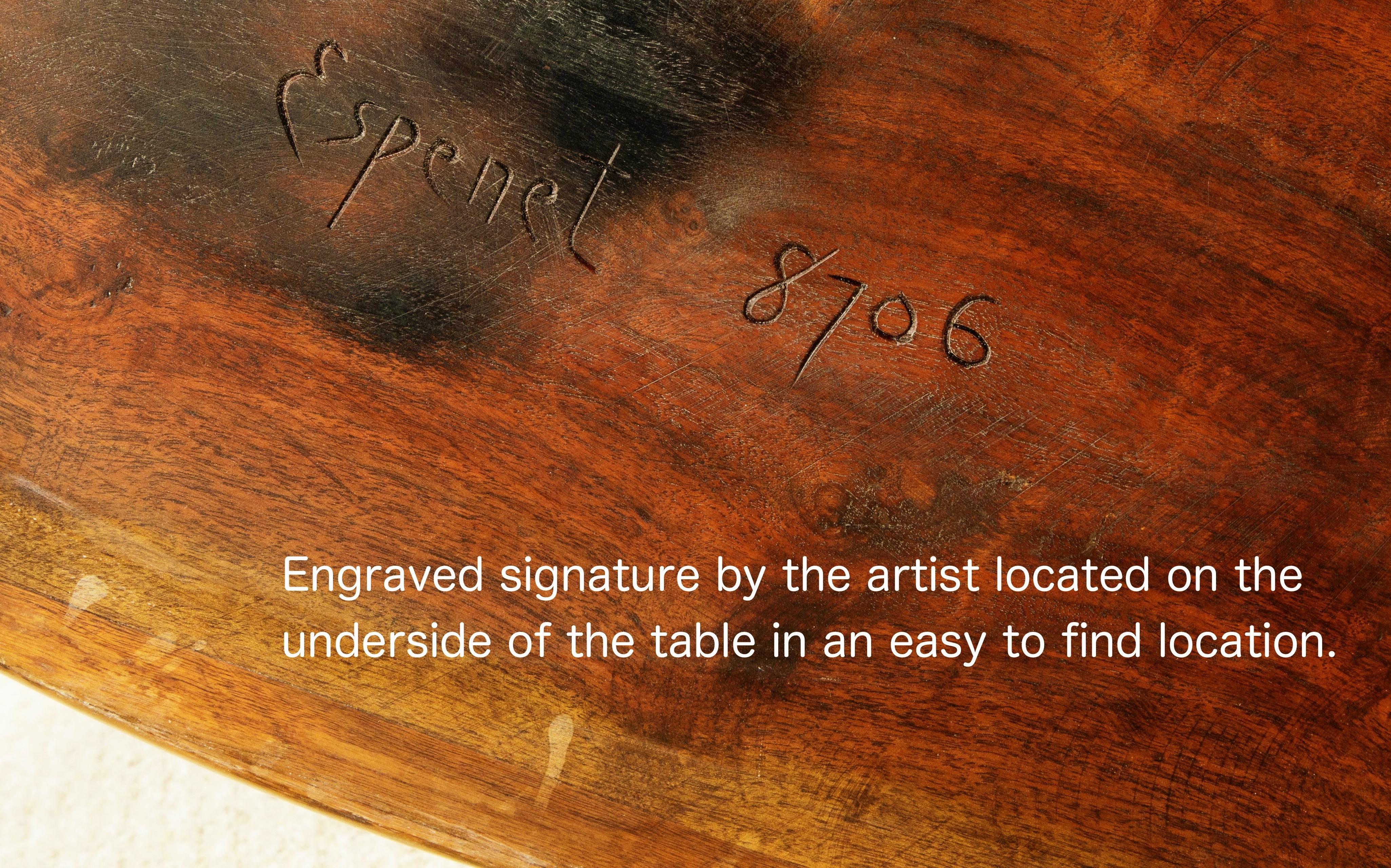 American Arthur Espenet Carpenter Walnut & Enameled Steel Dining Table, 1987, Signed For Sale