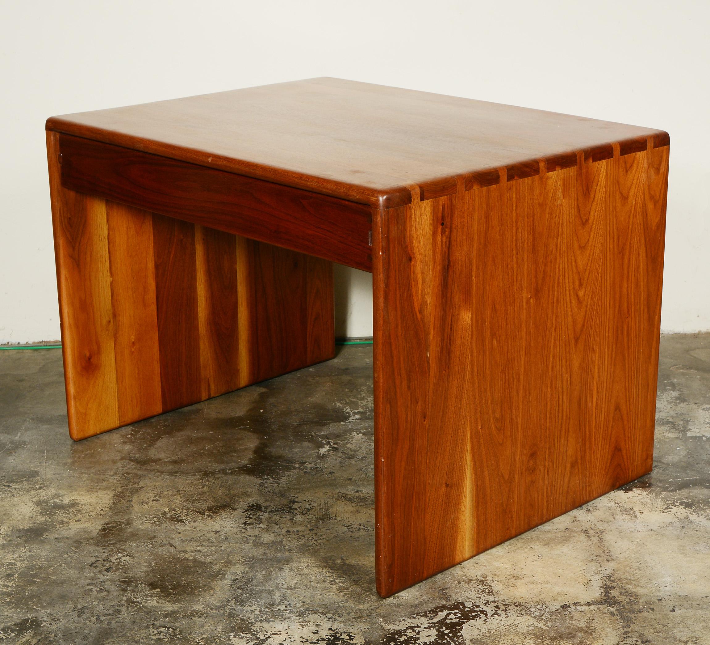 American Arthur Espenet Carpenter Walnut Table with Drawer For Sale