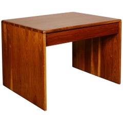 Retro Arthur Espenet Carpenter Walnut Table with Drawer