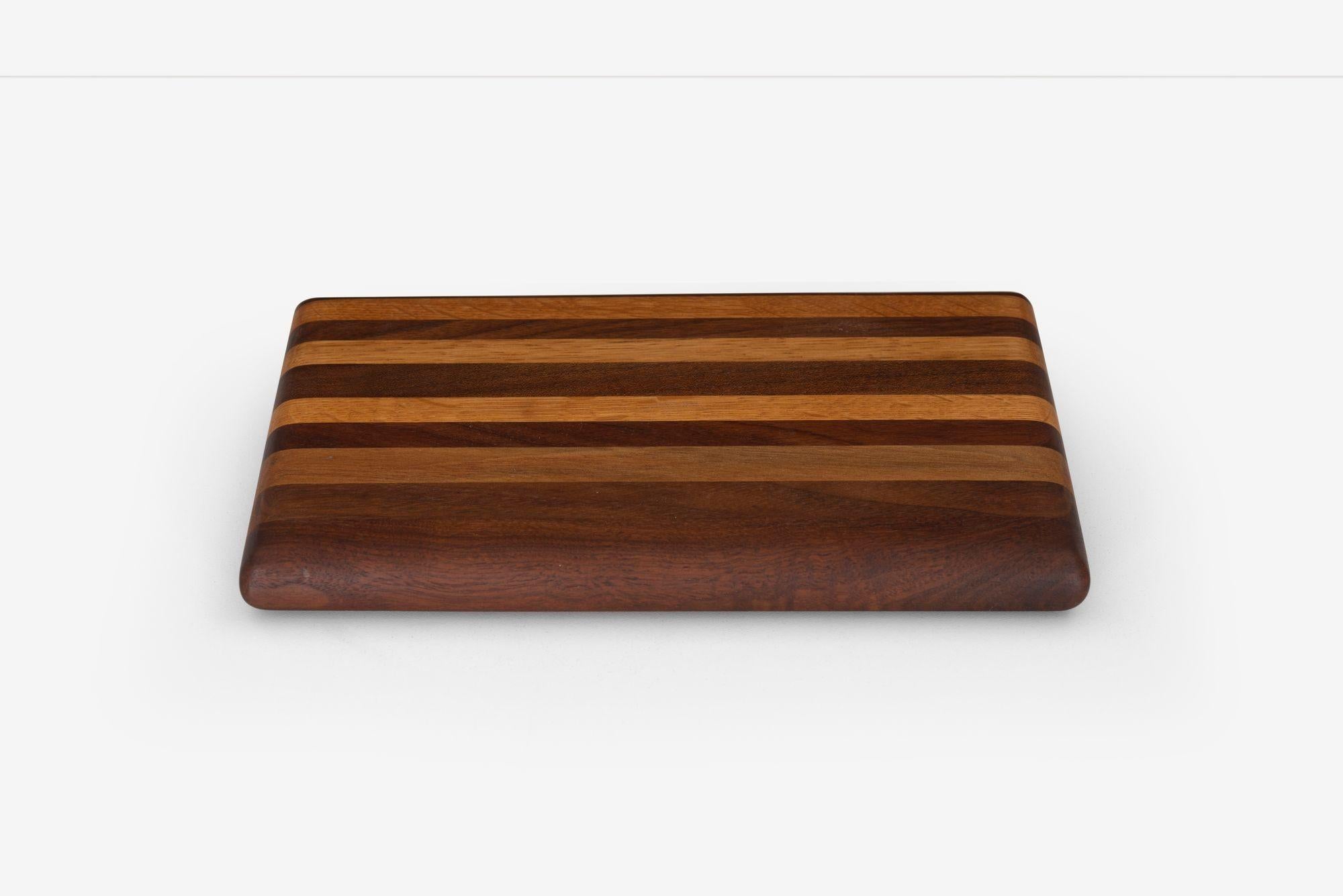 American Craftsman Arthur Espenet Carpenter Wood Block, Solid Alternating Walnut and Mahogany For Sale