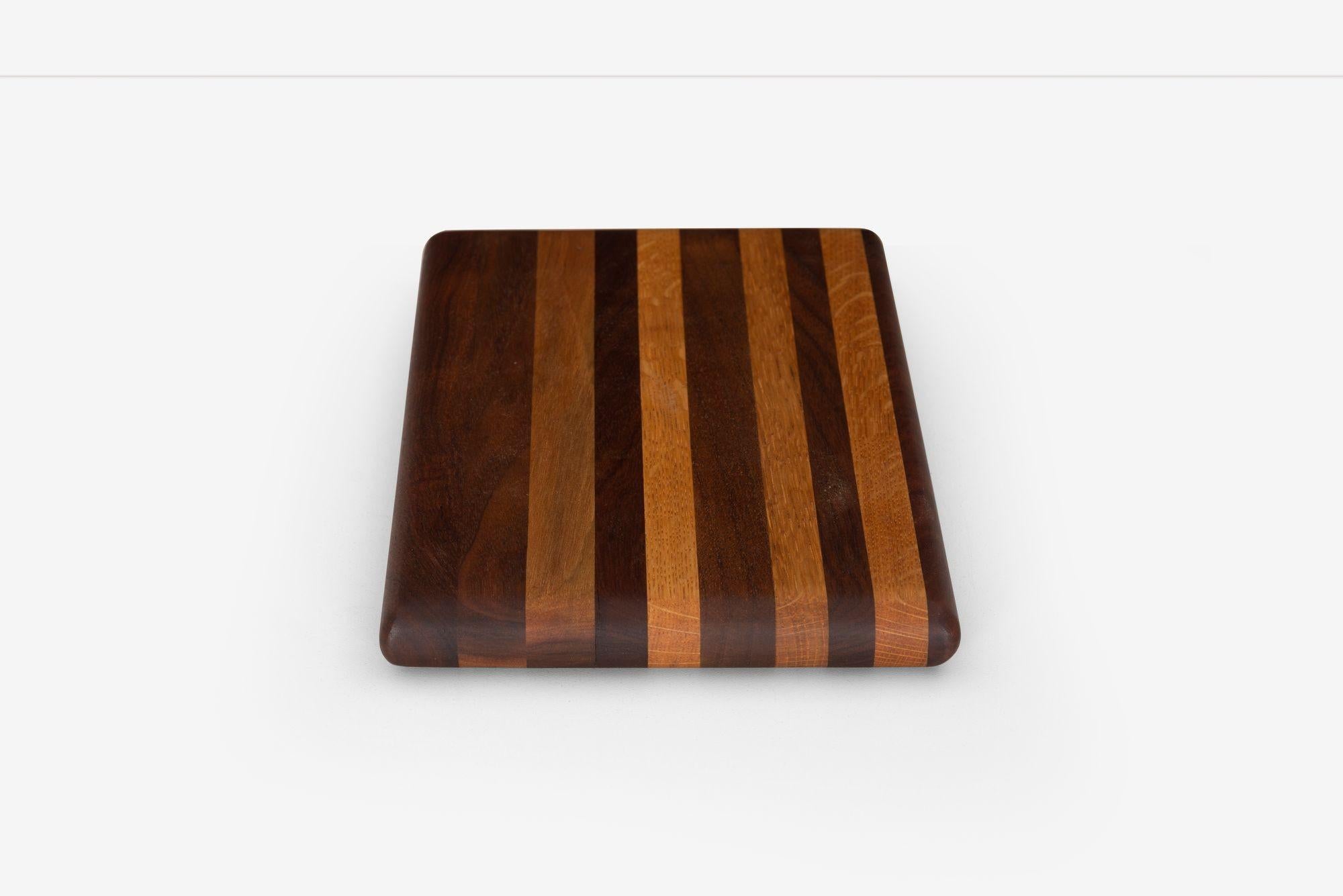 American Arthur Espenet Carpenter Wood Block, Solid Alternating Walnut and Mahogany For Sale