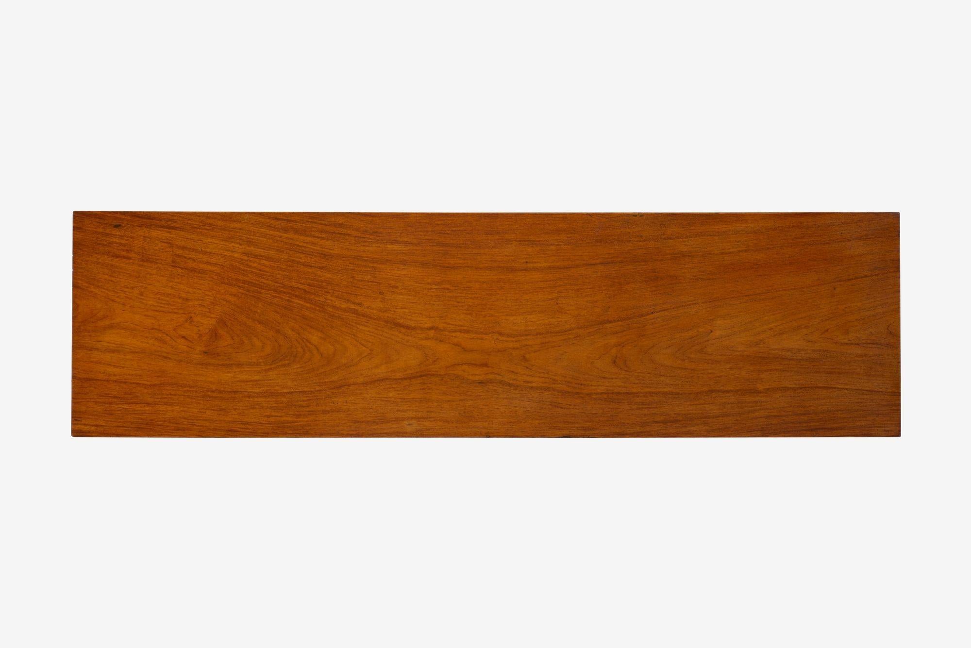 Table basse en fer forgé Arthur Espenet Carpenter en bois de Narra 1960 en vente 1