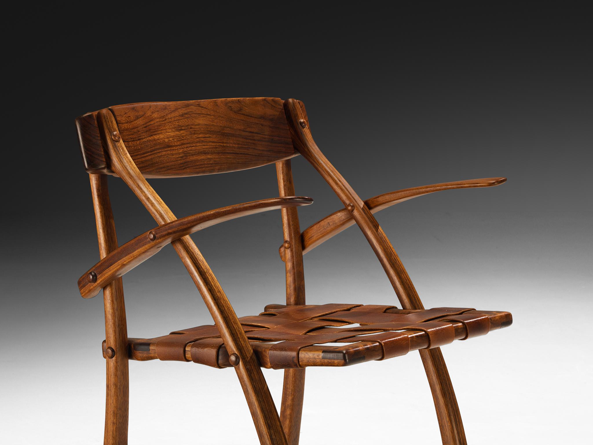 Arthur Espenet  Poltrone 'Wishbone' in legno di Hyedua e pelle in vendita 6