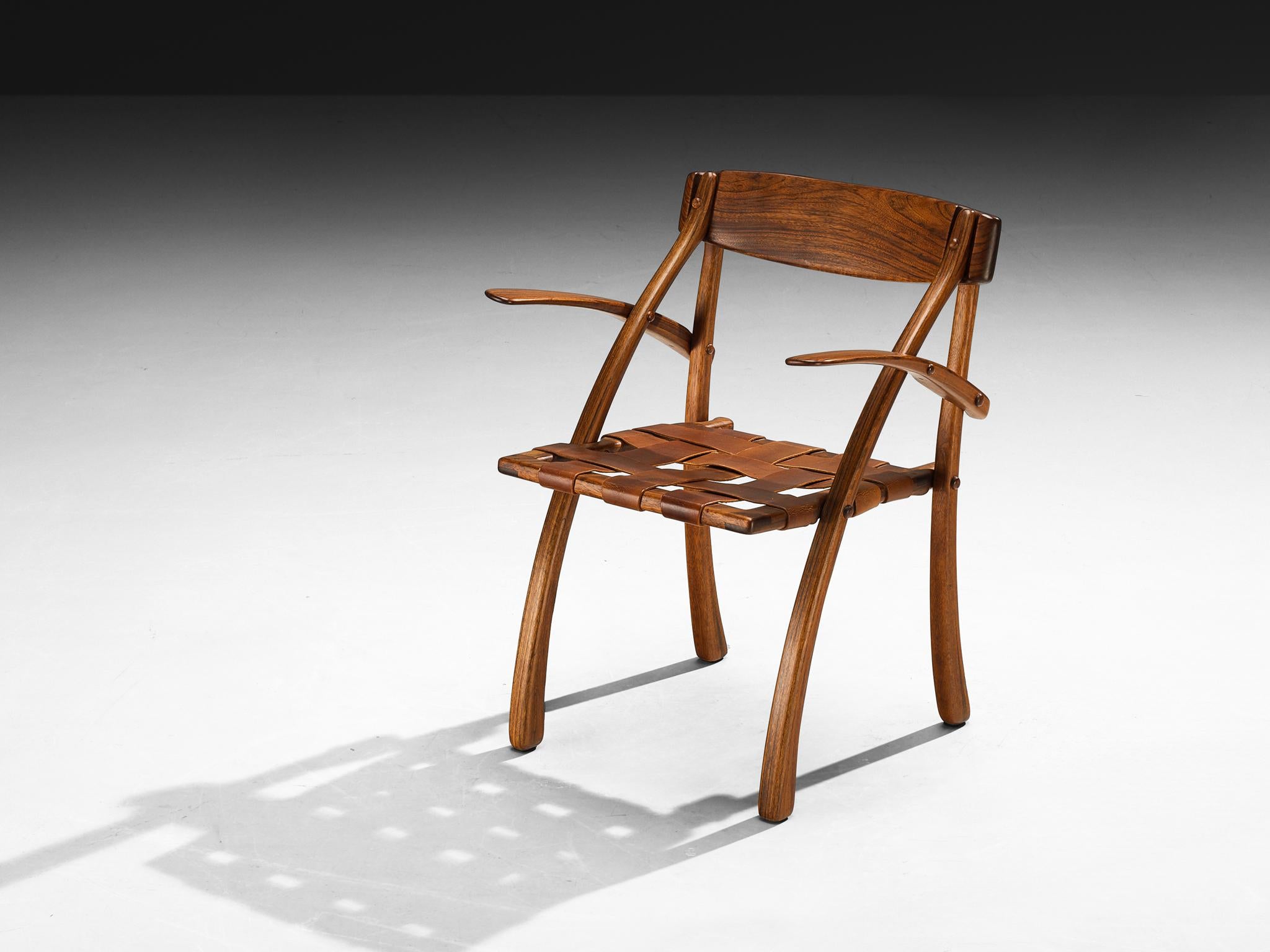 Arthur Espenet  Poltrone 'Wishbone' in legno di Hyedua e pelle in vendita 7