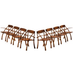 Arthur Espenet  Poltrone 'Wishbone' in legno di Hyedua e pelle