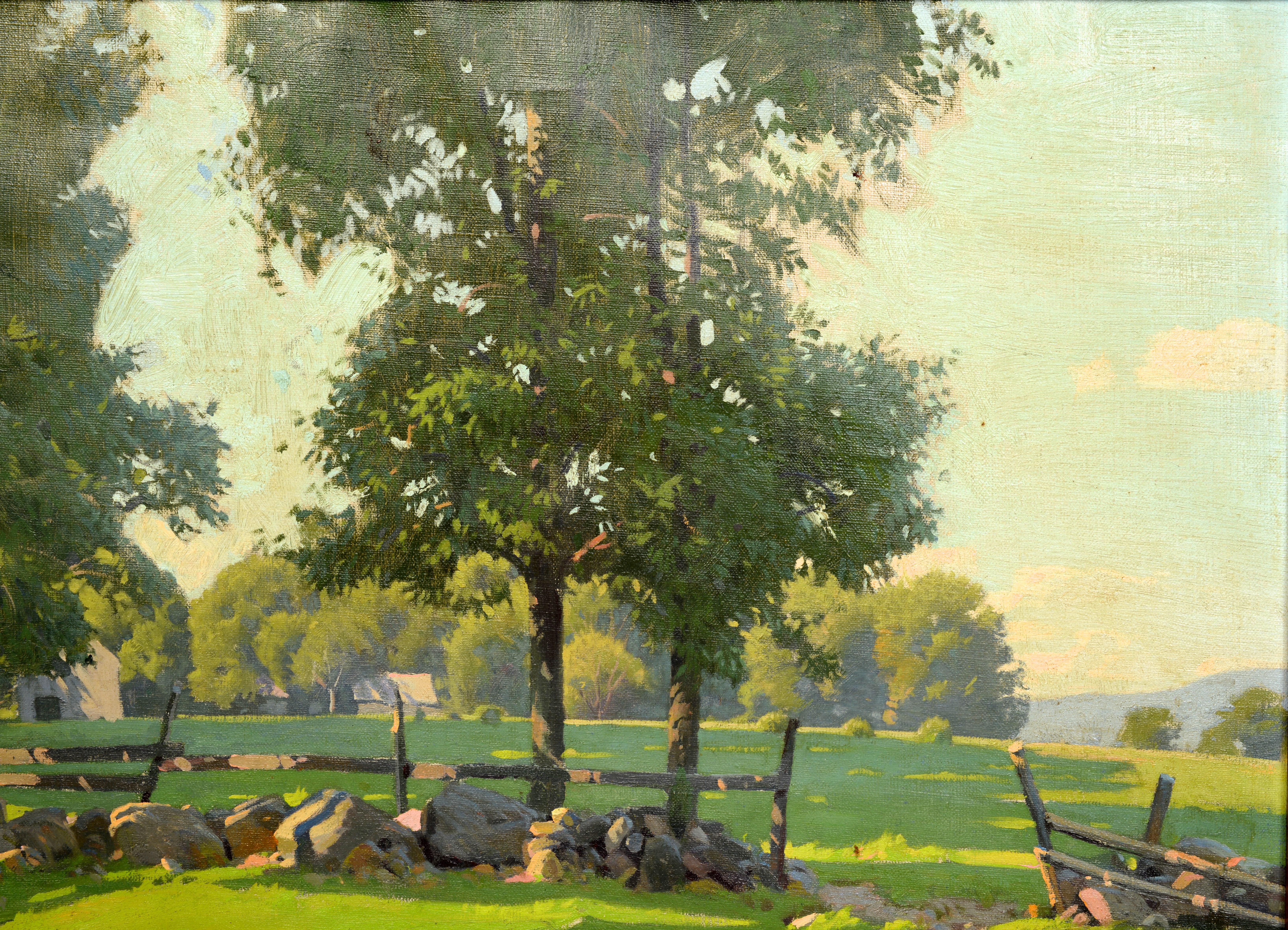 American Arthur F. Maynard, Signed Oil on Canvas, a Rural Landscape