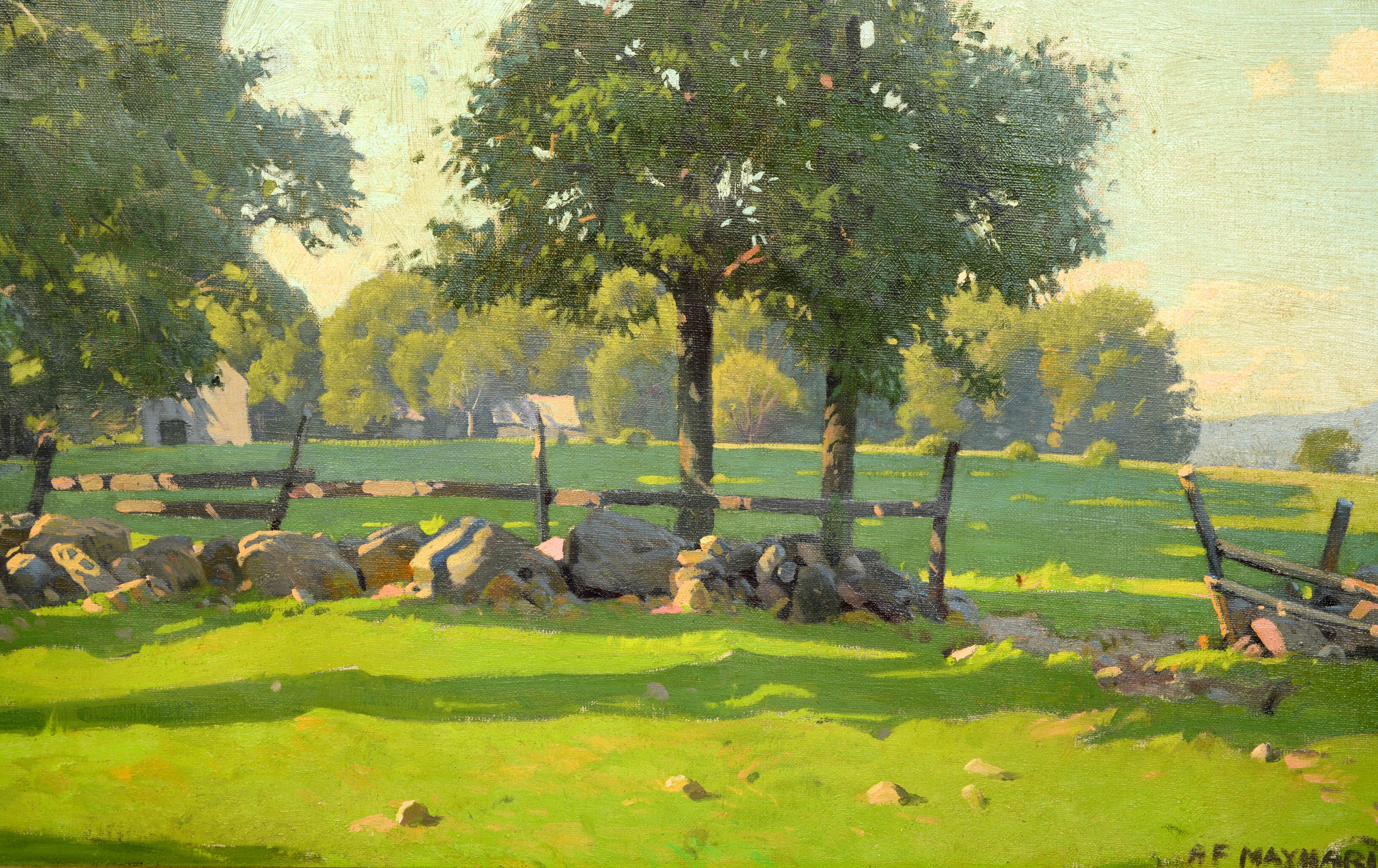 20th Century Arthur F. Maynard, Signed Oil on Canvas, a Rural Landscape