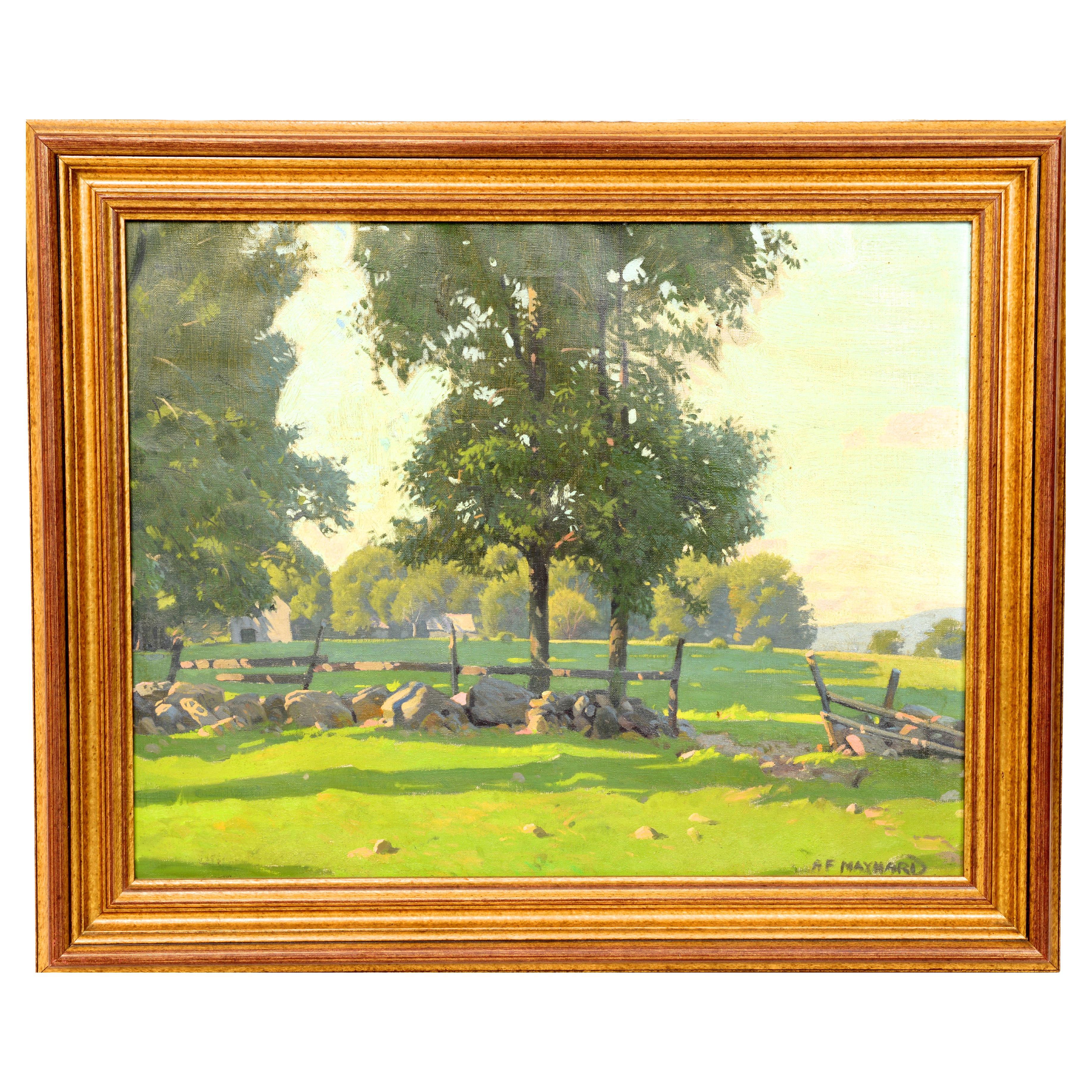 Arthur F. Maynard, Signed Oil on Canvas, a Rural Landscape