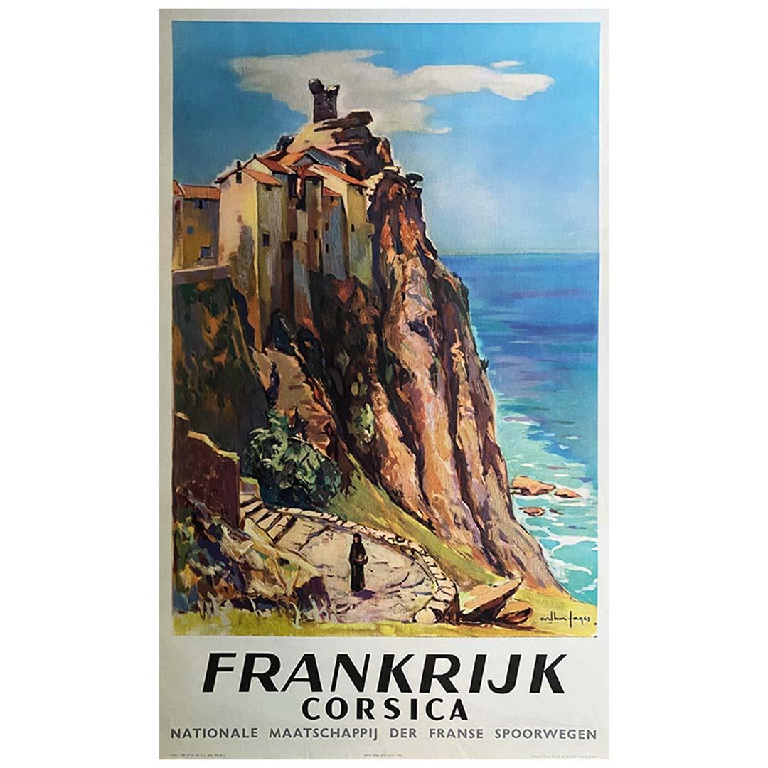 1955 Original poster SNCF Frankrijk Corsica - Railway - Corse - France - Print by Arthur Fages