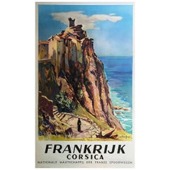 Vintage 1955 Original poster SNCF Frankrijk Corsica - Railway - Corse - France