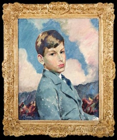 Portrait of a Boy in a Landscape - Early 20th Century Colourist Oil Painting