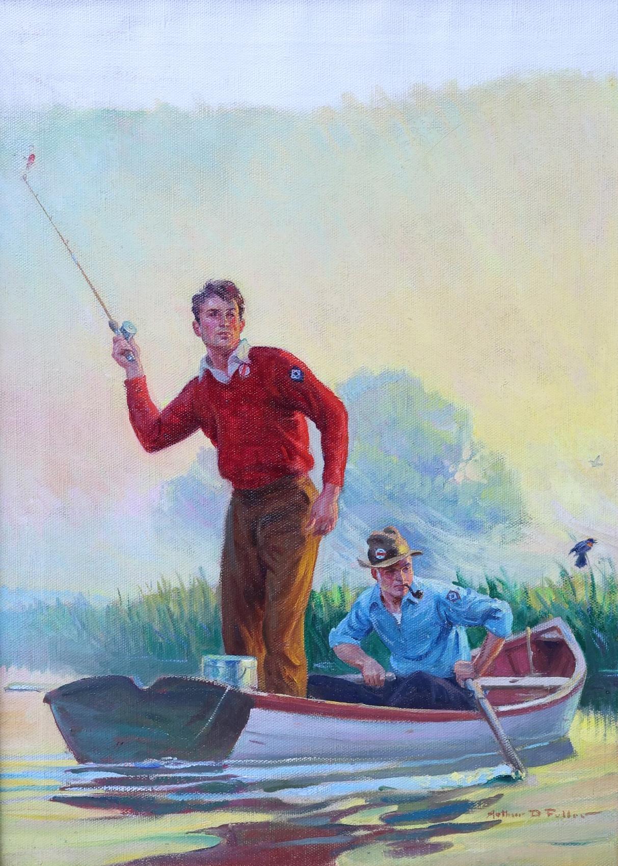 Figurative Painting de Arthur Fuller - Portada de la revista Fishing, Field and Stream