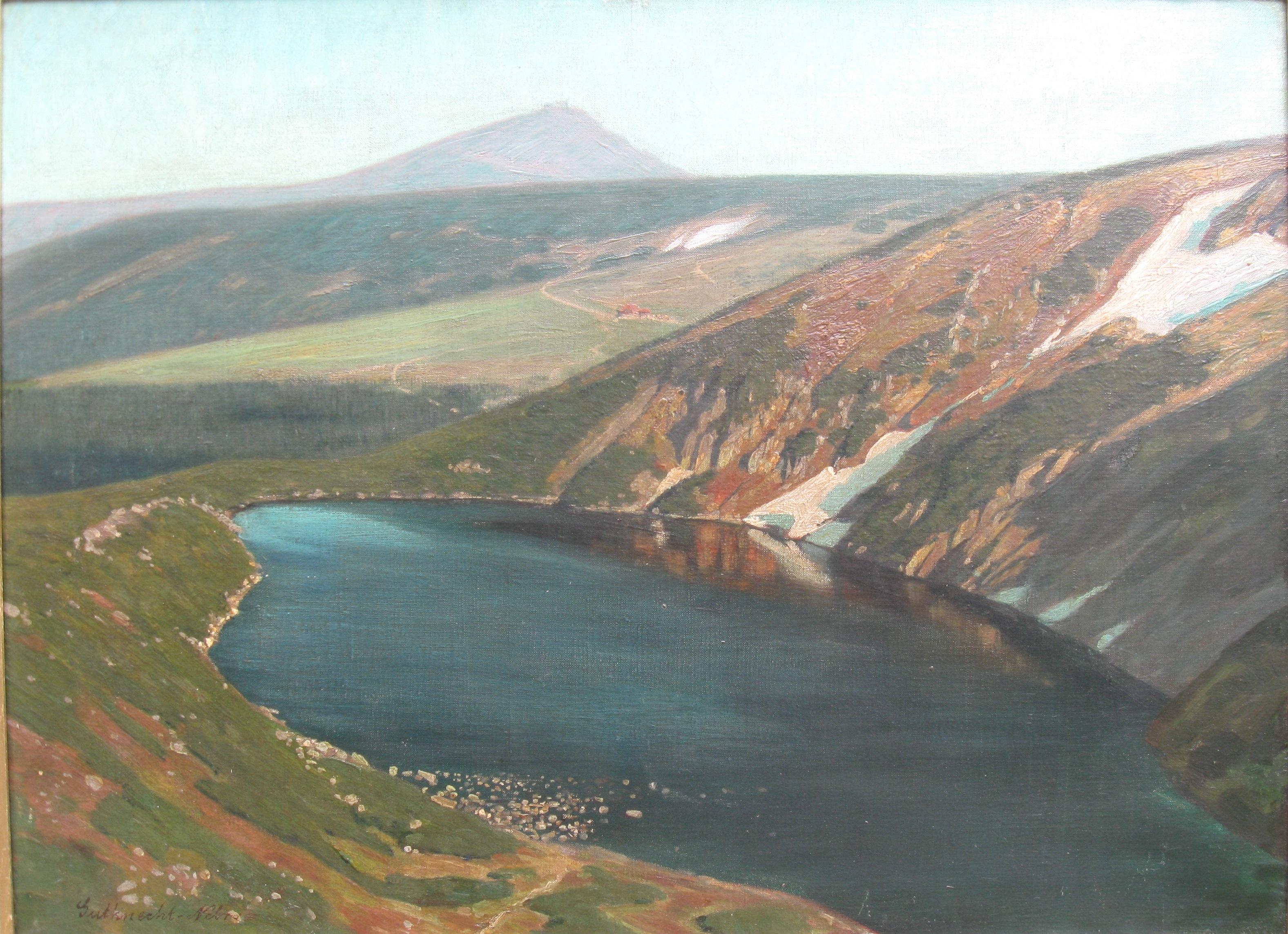 Lago en las montañas', Arthur G. Nebra (1880-1955) óleo sobre lienzo c1930 en venta 1