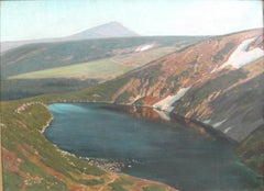'Lake in the Mountains', Arthur G. Nebra (1880-1955) oil on canvas c1930