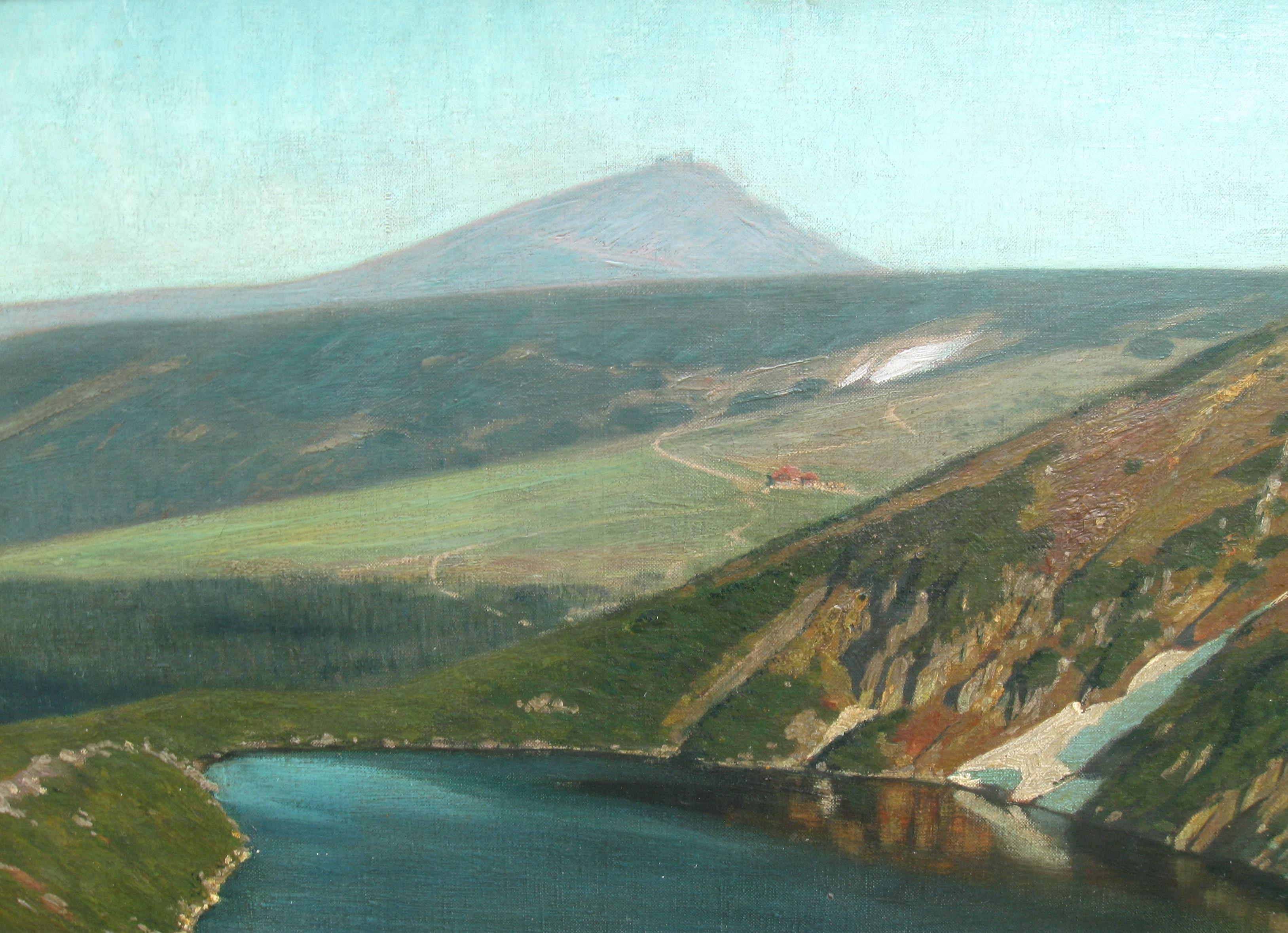 Lago en las montañas', Arthur G. Nebra (1880-1955) óleo sobre lienzo c1930 en venta 2