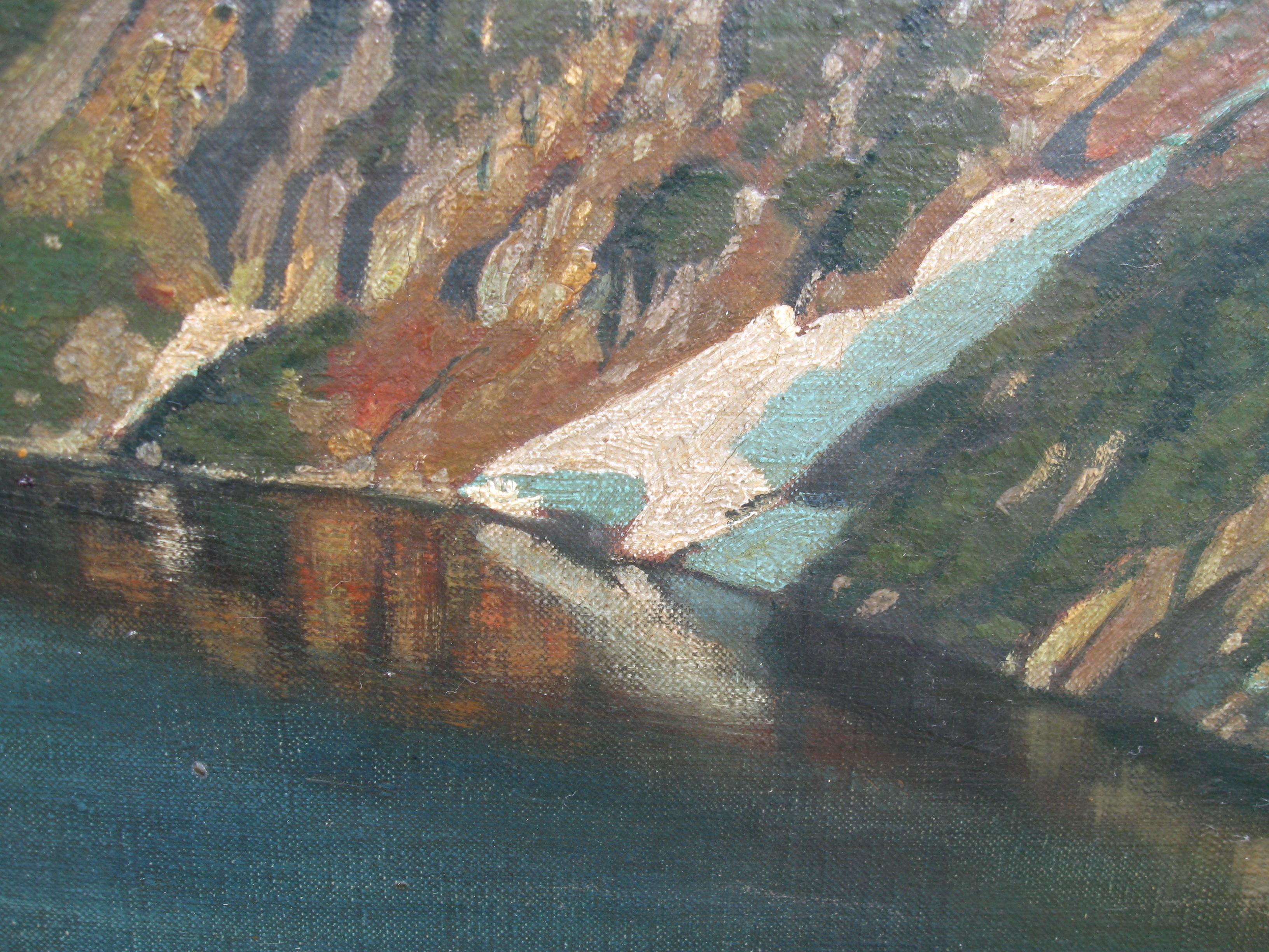Lago en las montañas', Arthur G. Nebra (1880-1955) óleo sobre lienzo c1930 en venta 6
