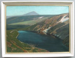 Vintage 'Lake in the Mountains', Arthur G. Nebra (1880-1955) oil on canvas c1930