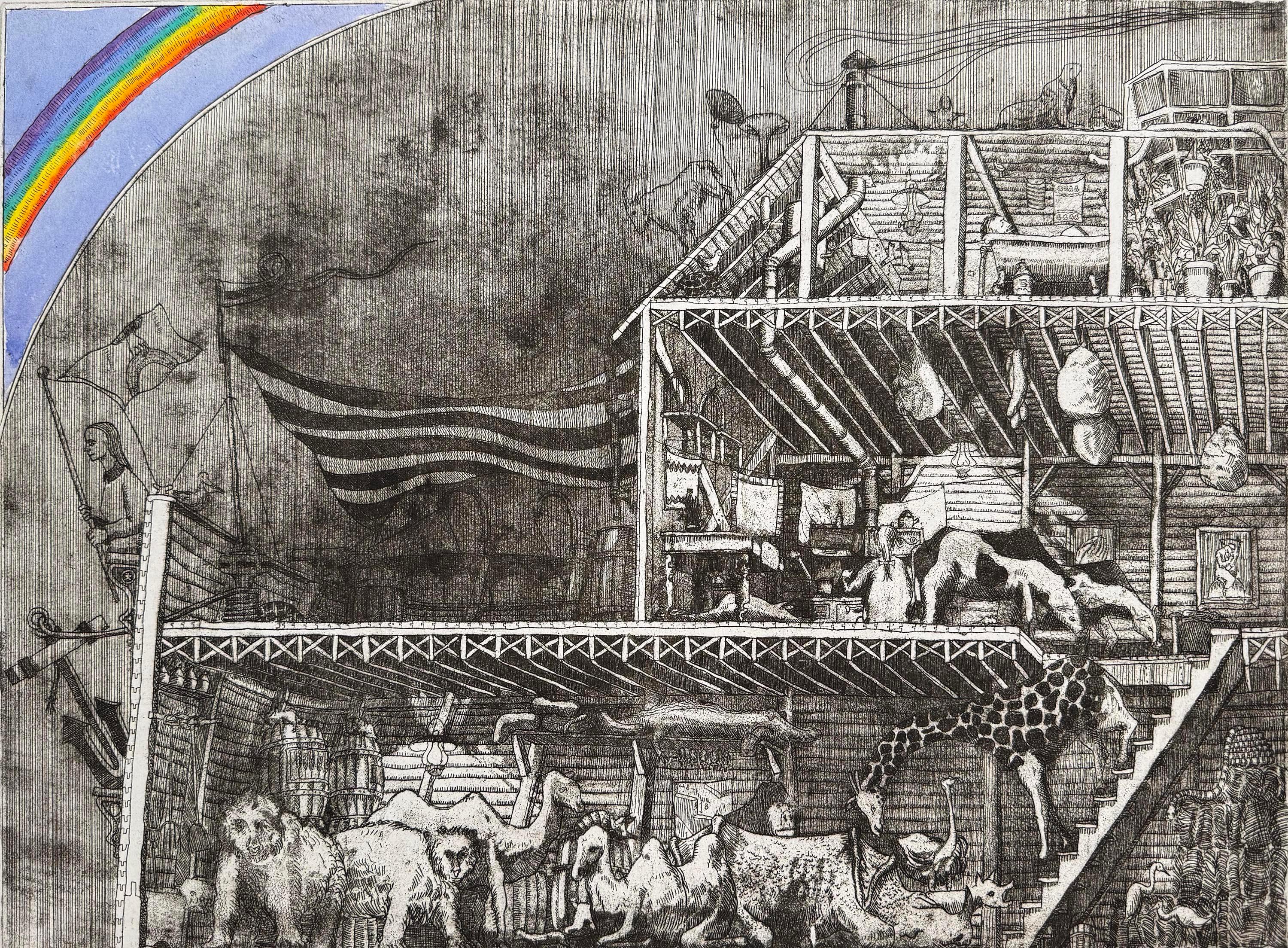 Interior del Arca III, cuatro aguafuertes de Arthur Geisert en venta 1