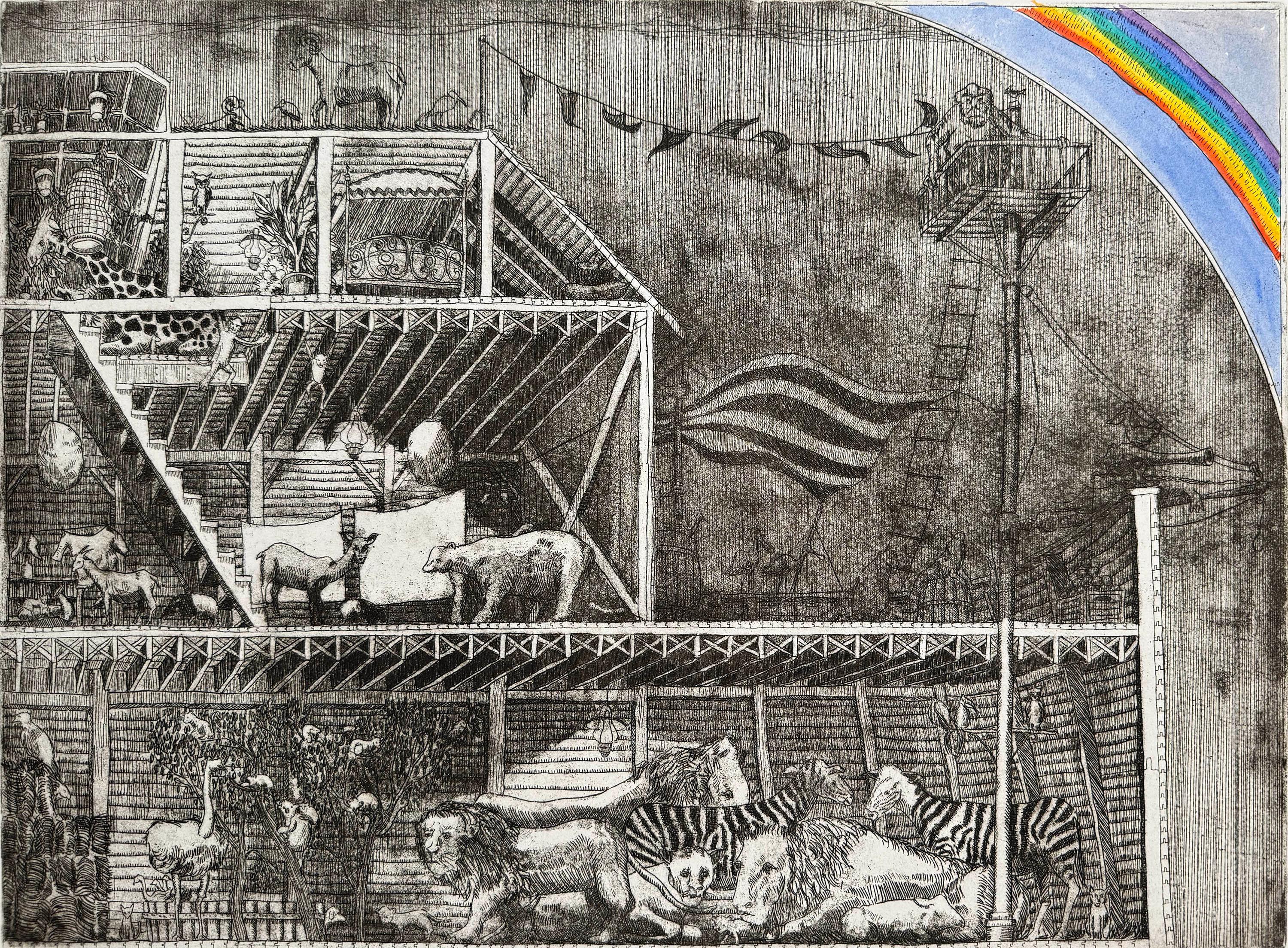 Interior del Arca III, cuatro aguafuertes de Arthur Geisert en venta 2