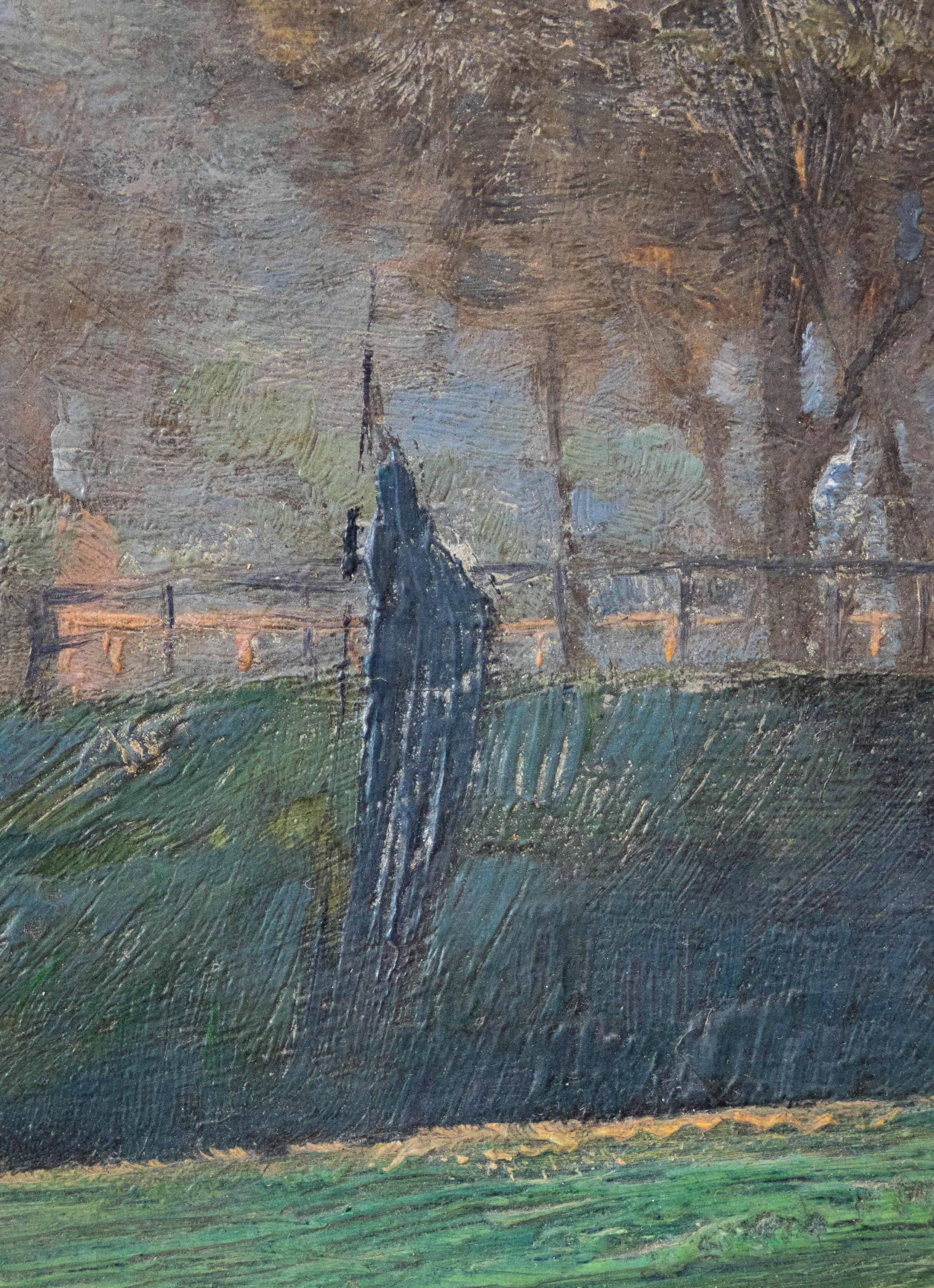 Paesaggio con chiesa a destra, Arthur Geissler (tedesco, 1887-1963), firmato in vendita 2