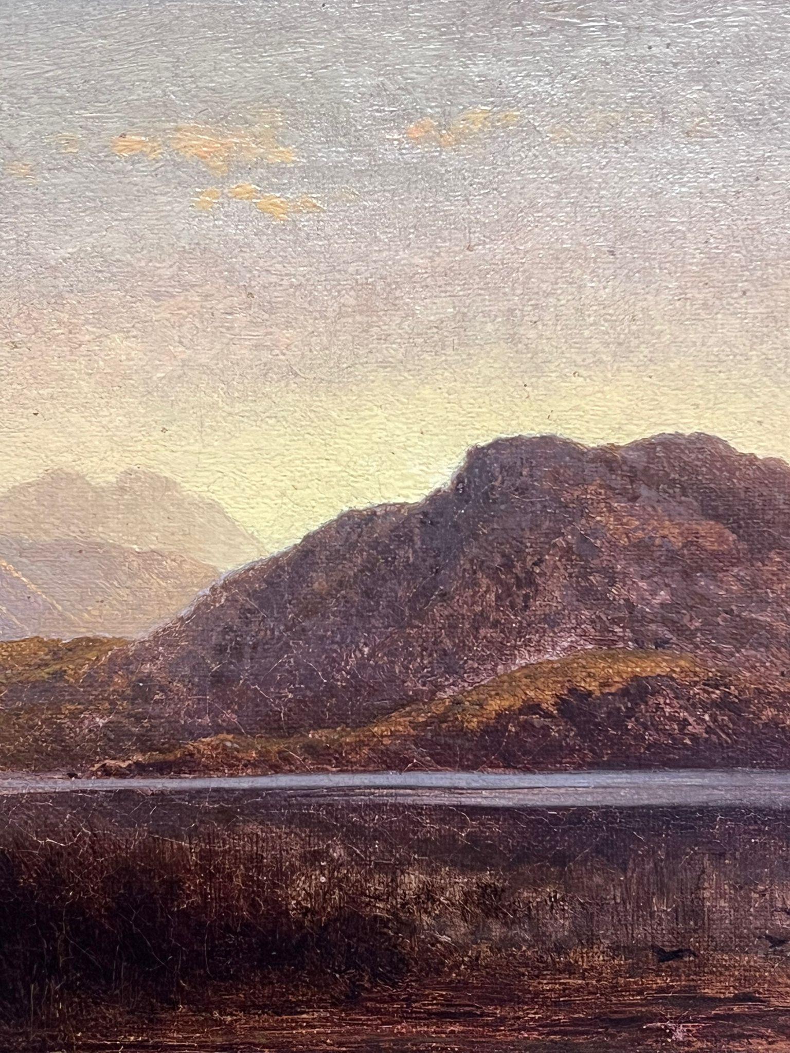 Fine 19th Century Scottish Signed Oil Sunset Sligachan Isle of Skye Loch Waters - Victorian Painting by Arthur Gilbert