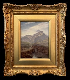Mountain Solitude Oil Painting, Victorian Landscape, Mid-19th Century