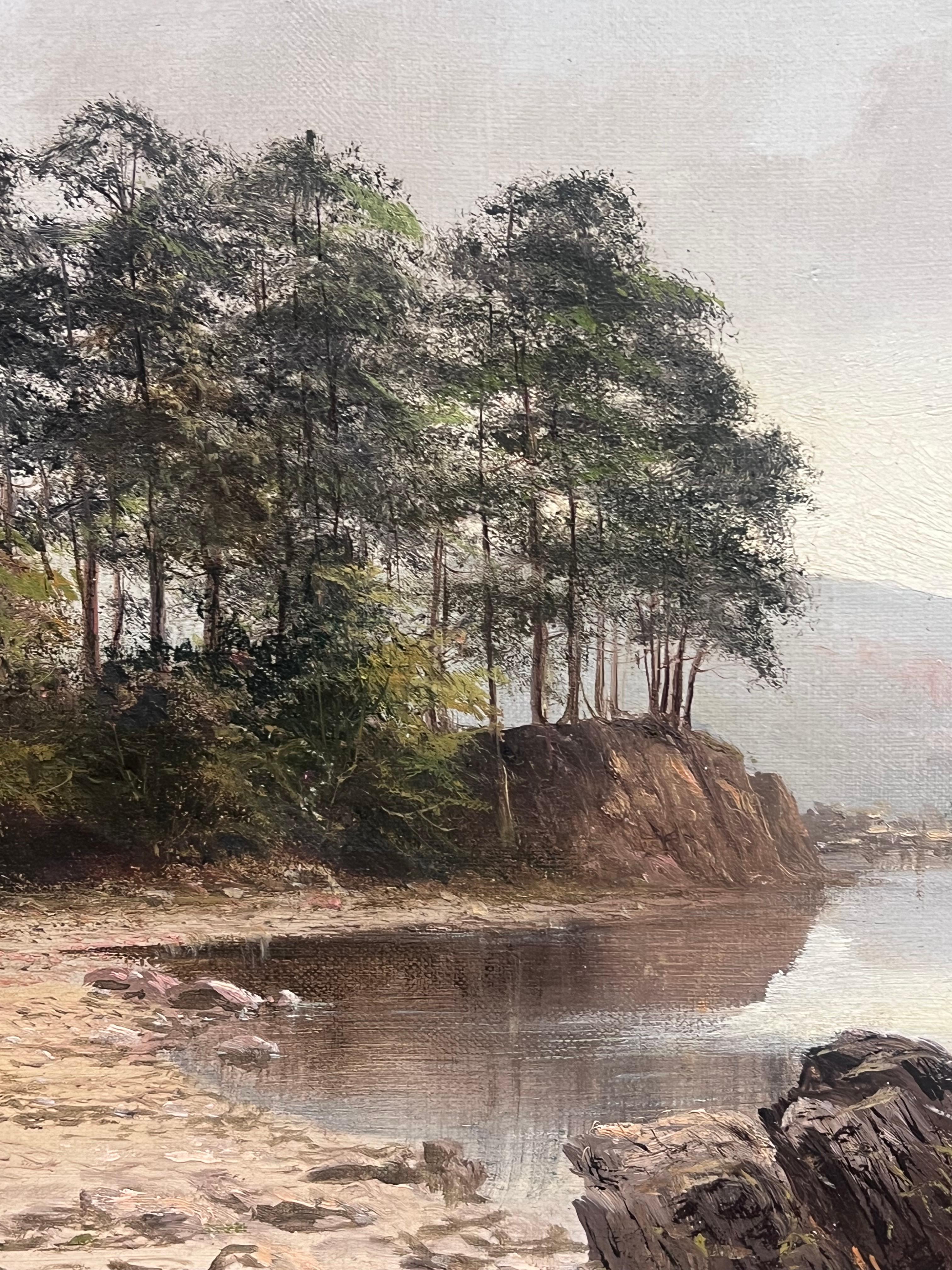 Friars Crag, Derwentwater
English Lake District
by Arthur Graham (British, 1902
signed oil on canvas, framed
Framed: 17 x 23 inches
Canvas: 13 x 19 inches
inscribed verso with title 
Provenance: private collection, England
Condition: very good