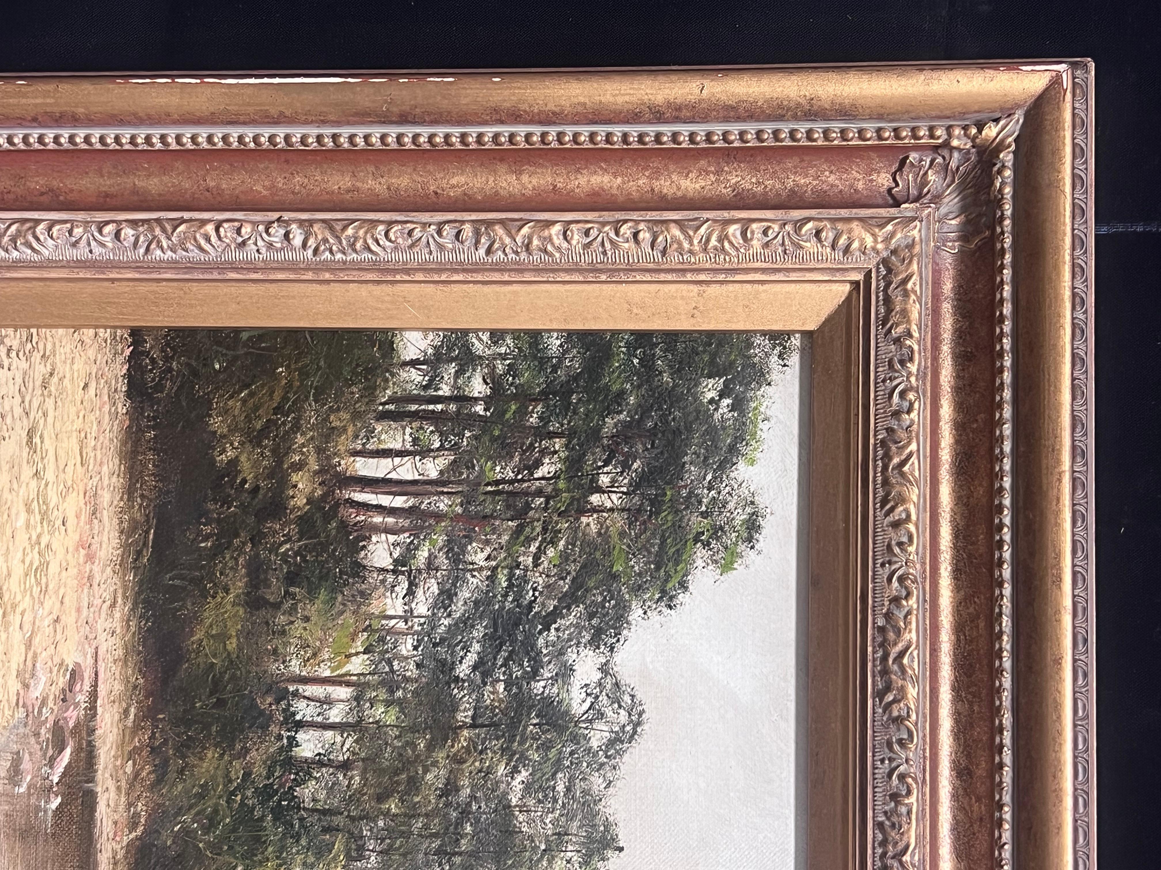 Antique English Signed Oil Painting 1902 Tranquil Derwentwater Lake District For Sale 3