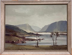 Irish Lough Scene in Donegal Signed Original 20th Century Atmospheric Painting