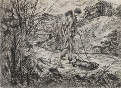 Arthur Henderson Hall (1906-1983) - Framed Etching, A Walk In The Country