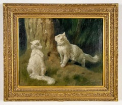 Antique White Angora Cats