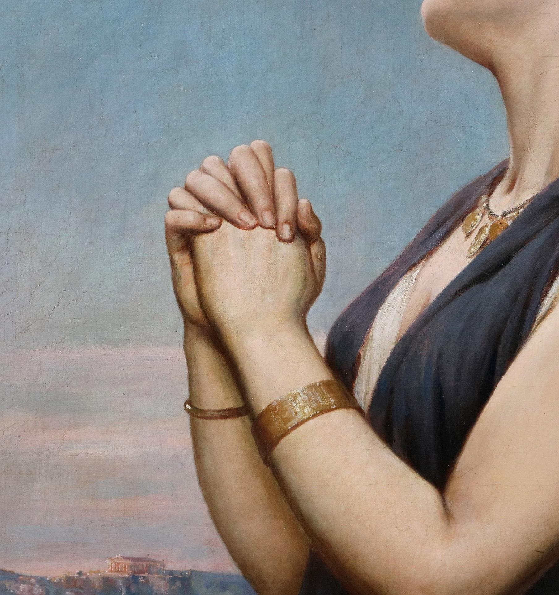 The Poet Sappho - 19th Century Pre-Raphaelite Oil Painting Beauty Ancient Greece For Sale 2