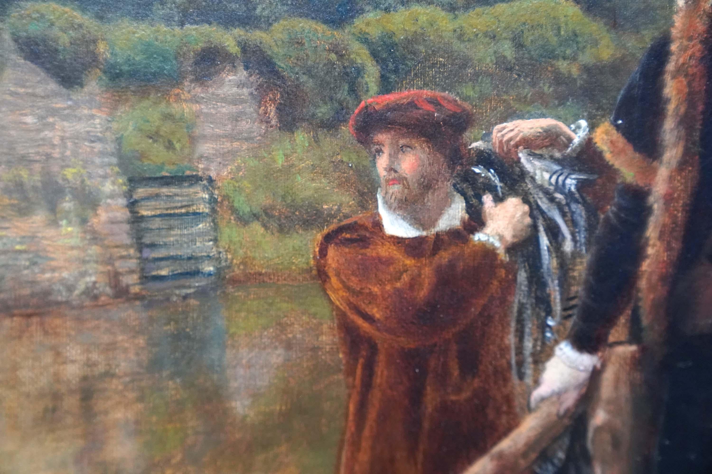 La barca del convento - dipinto a olio religioso dell'arte preraffaellita britannica in vendita 2