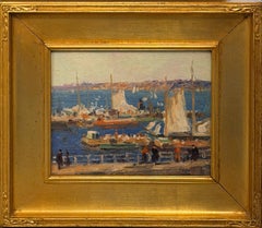 Arthur J. E. Powell, « Barges sur la North River », Côte impressionniste