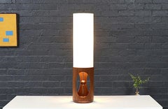 Arthur Jacobs Korina Wood Cylinder Table Lamp for Modeline of California