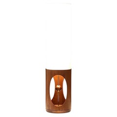 Arthur Jacobs Korina Wood Cylinder Table Lamp for Modeline of California