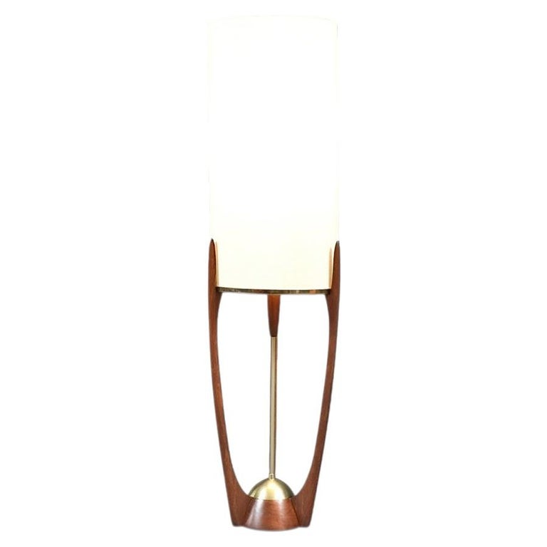 Arthur Jacobs Sculpted Korina Wood Floor Lamp for Modeline of CA