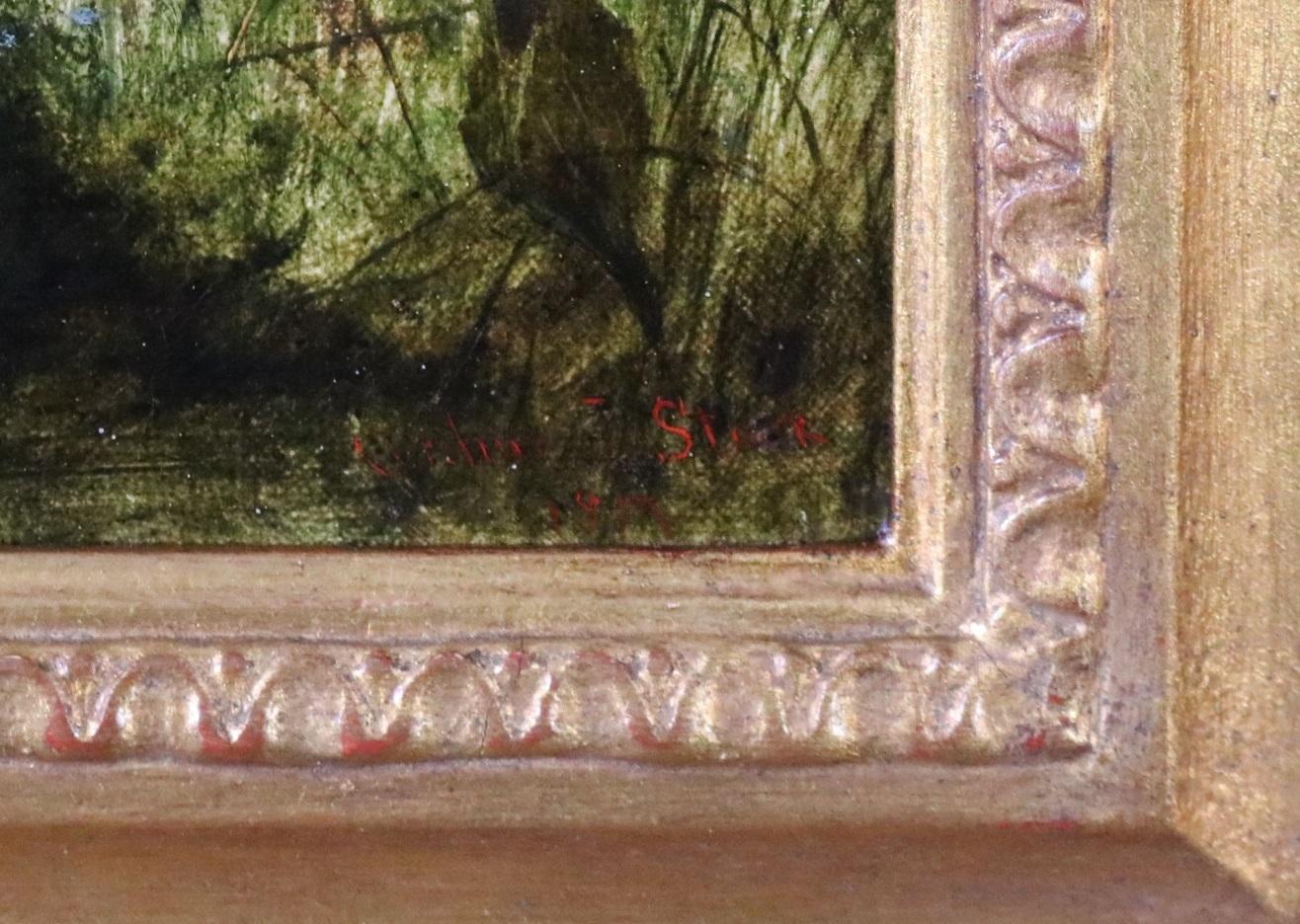 Estate tranquilla Pittura ad olio del 19° secolo della Royal Academy, paesaggio faunistico inglese 5