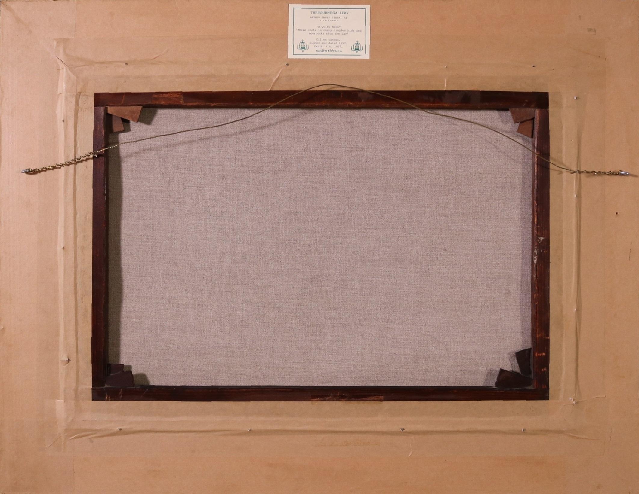 Estate tranquilla Pittura ad olio del 19° secolo della Royal Academy, paesaggio faunistico inglese 6