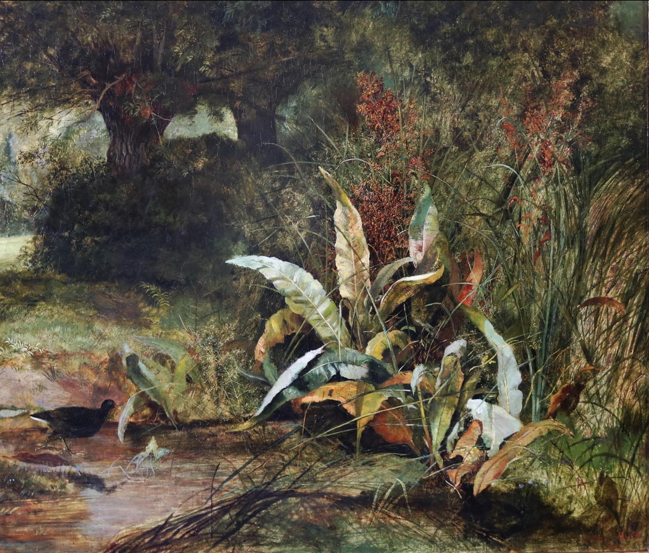 Estate tranquilla Pittura ad olio del 19° secolo della Royal Academy, paesaggio faunistico inglese 2
