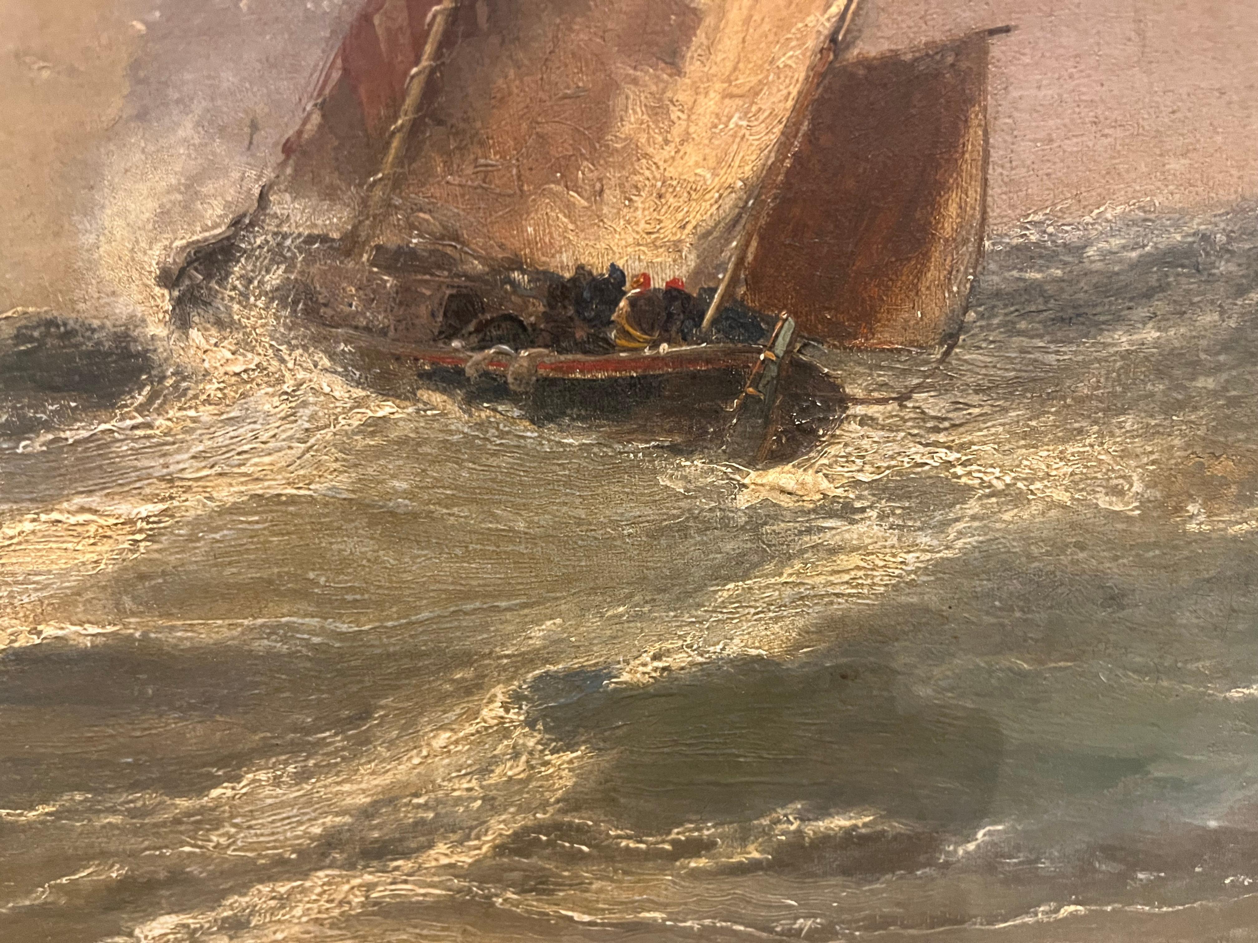 GRAN PINTURA AL ÓLEO DEL ANTIGUO MAESTRO ARTHUR MEADOWS (1843 - 1907) FINA DEL SIGLO XIX en venta 7