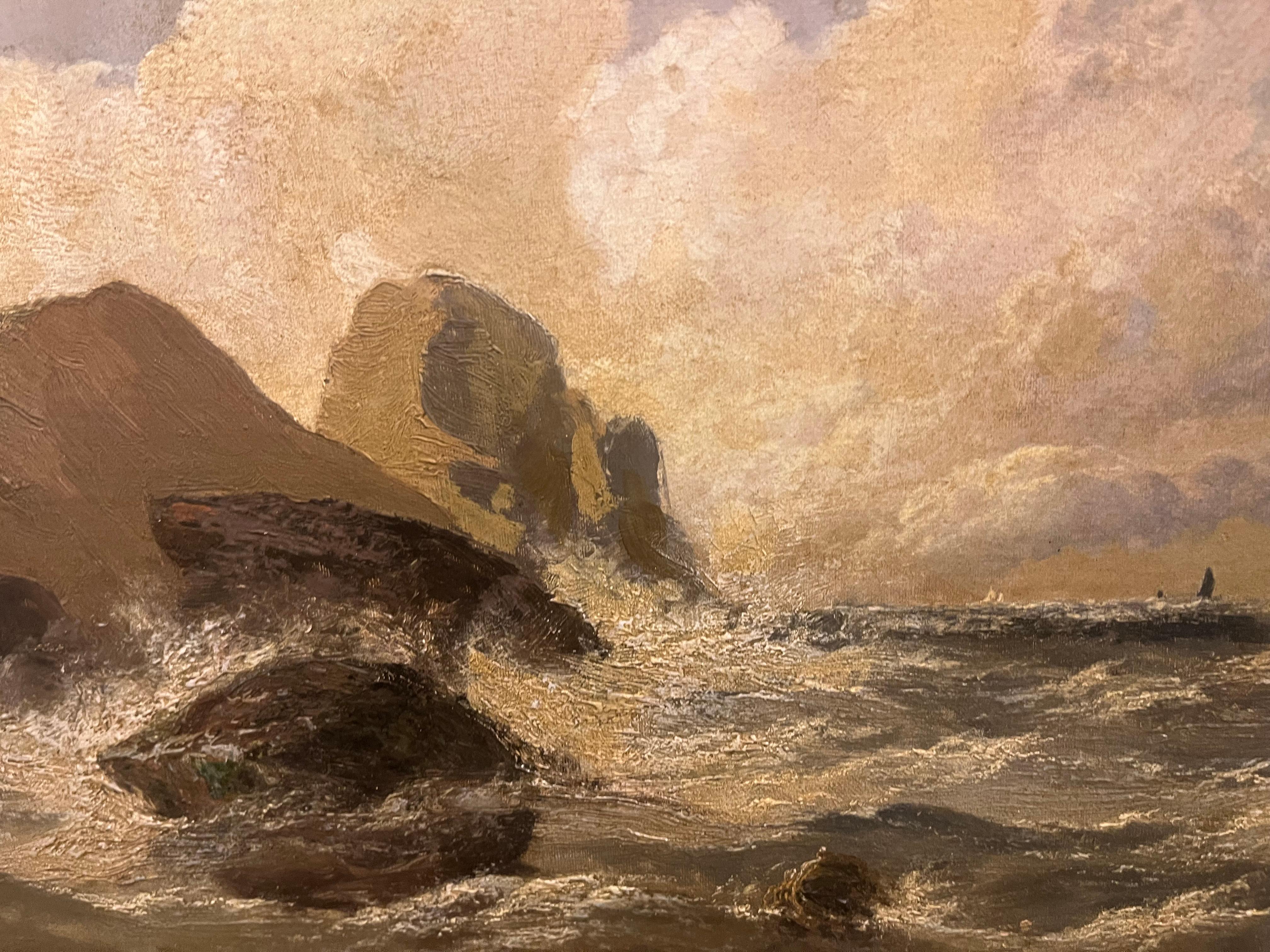 GRAN PINTURA AL ÓLEO DEL ANTIGUO MAESTRO ARTHUR MEADOWS (1843 - 1907) FINA DEL SIGLO XIX en venta 9