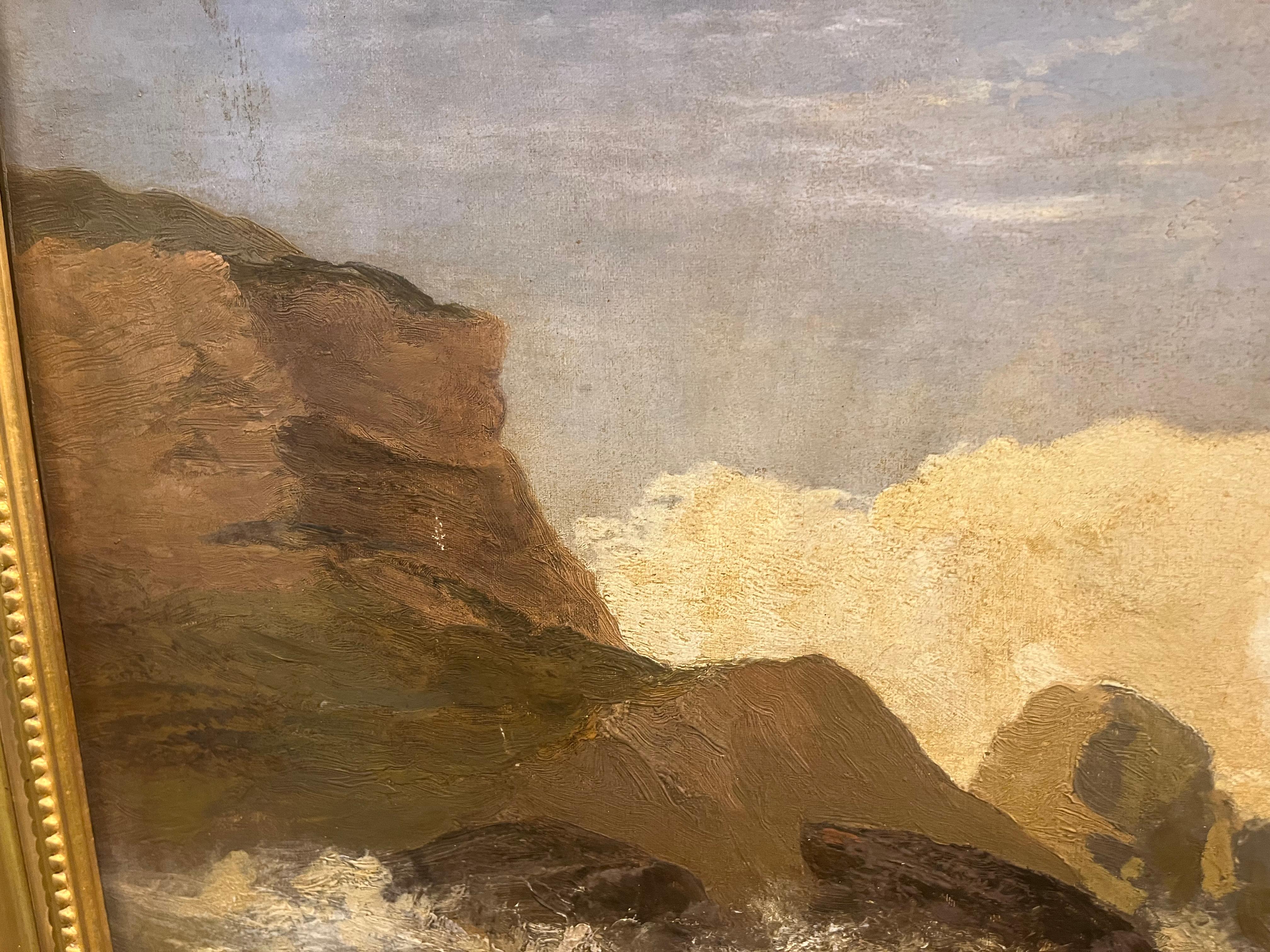GRAN PINTURA AL ÓLEO DEL ANTIGUO MAESTRO ARTHUR MEADOWS (1843 - 1907) FINA DEL SIGLO XIX en venta 10