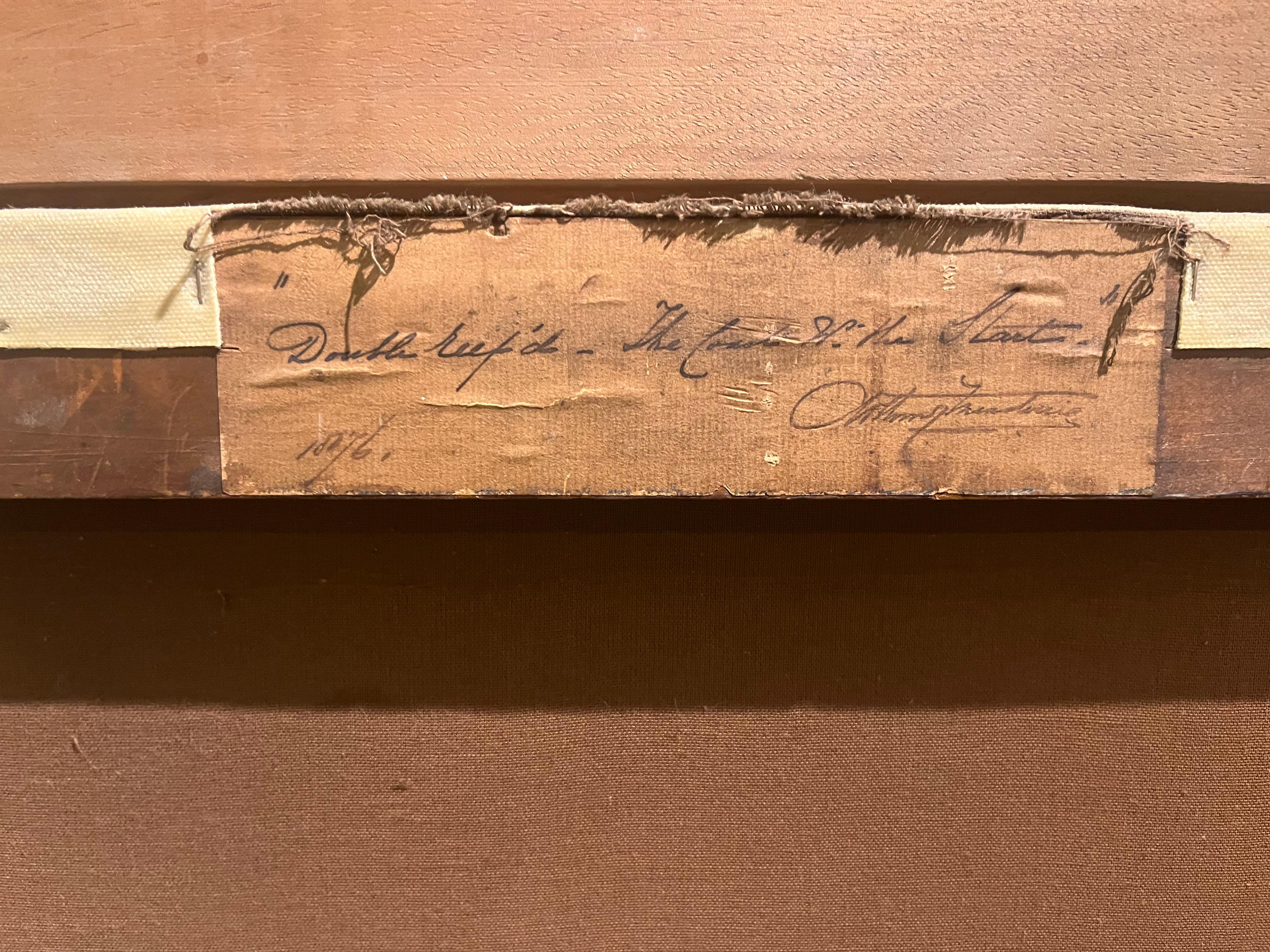 GRAN PINTURA AL ÓLEO DEL ANTIGUO MAESTRO ARTHUR MEADOWS (1843 - 1907) FINA DEL SIGLO XIX en venta 14