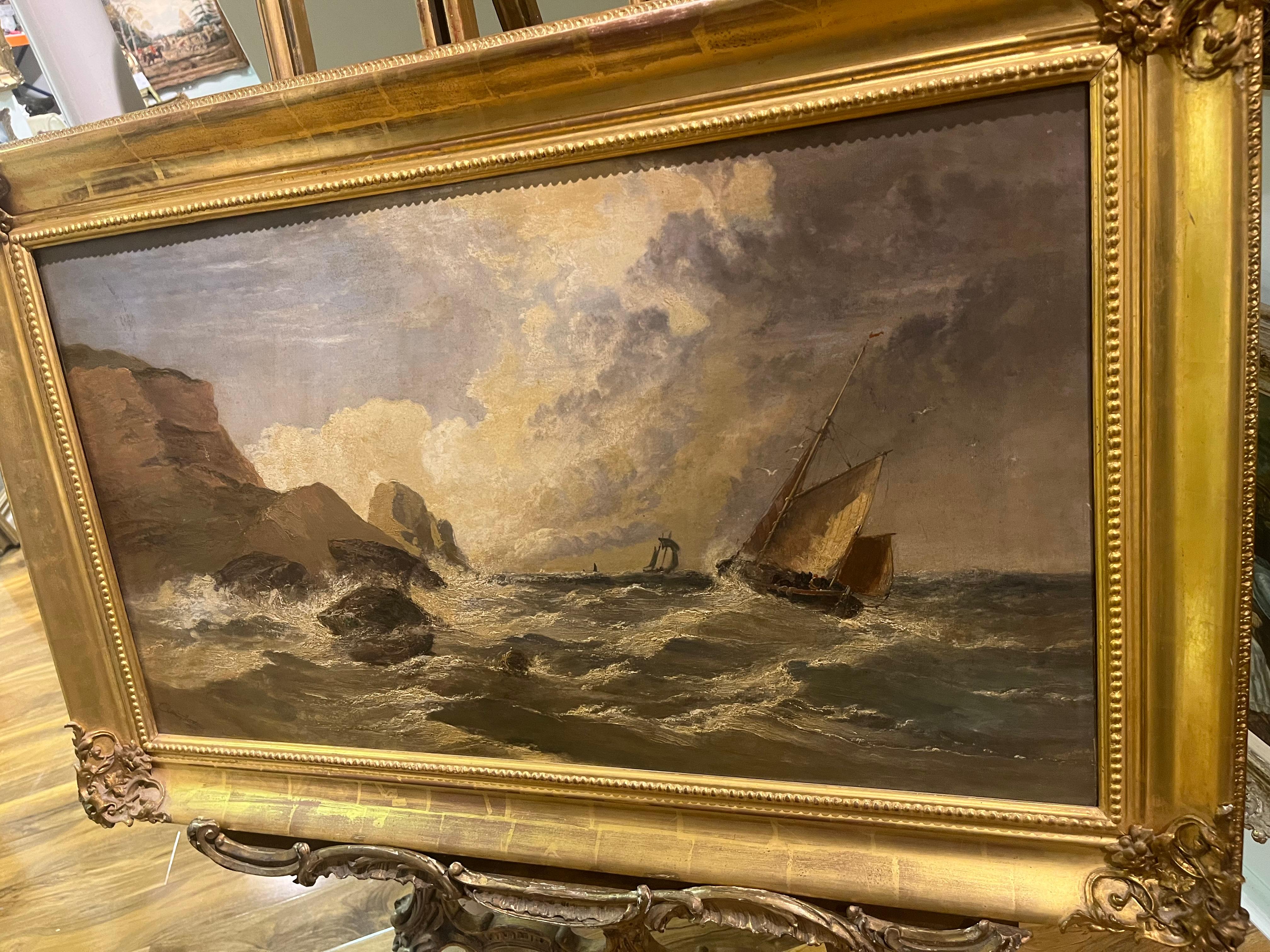 LARGE OIL PAINTING OLD MASTER ARTHUR MEADOWS (1843 - 1907) FINE 19th CENTURY  For Sale 1