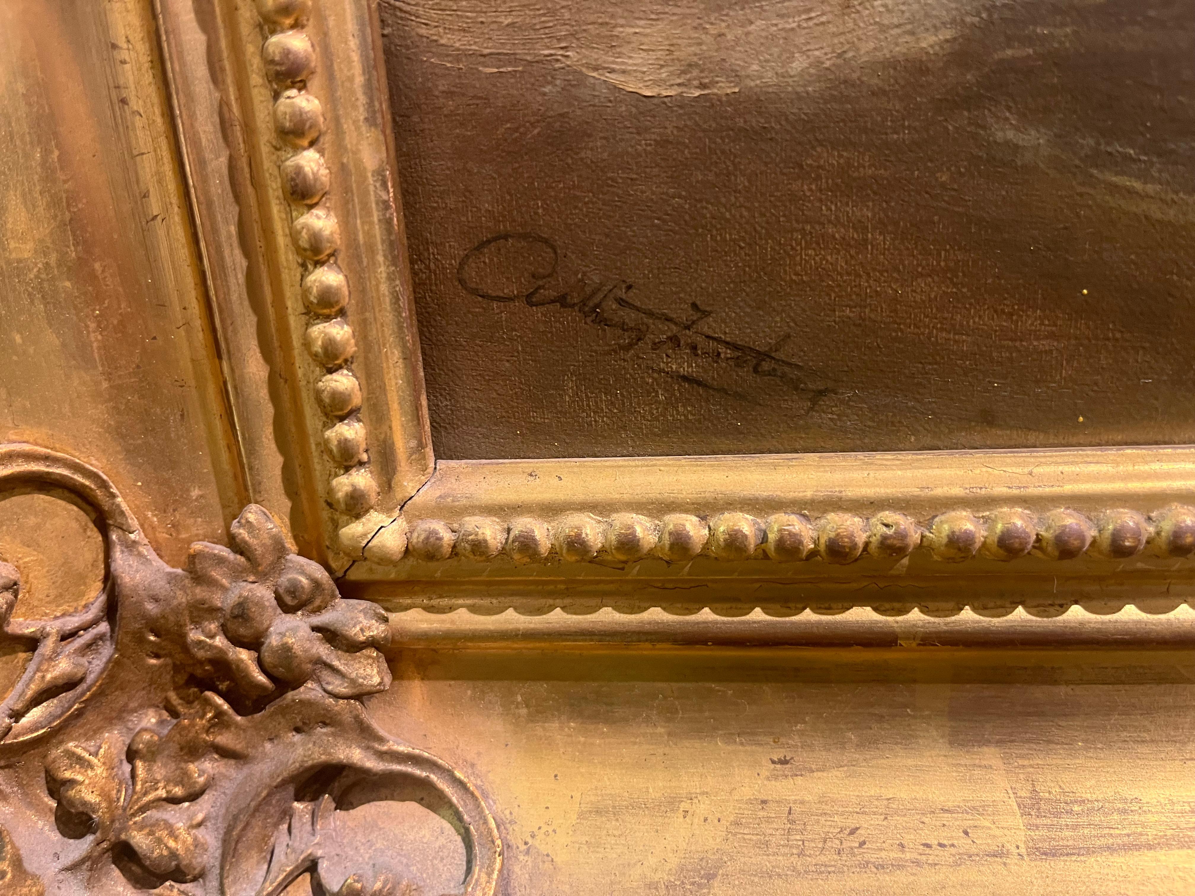 GRAN PINTURA AL ÓLEO DEL ANTIGUO MAESTRO ARTHUR MEADOWS (1843 - 1907) FINA DEL SIGLO XIX en venta 2