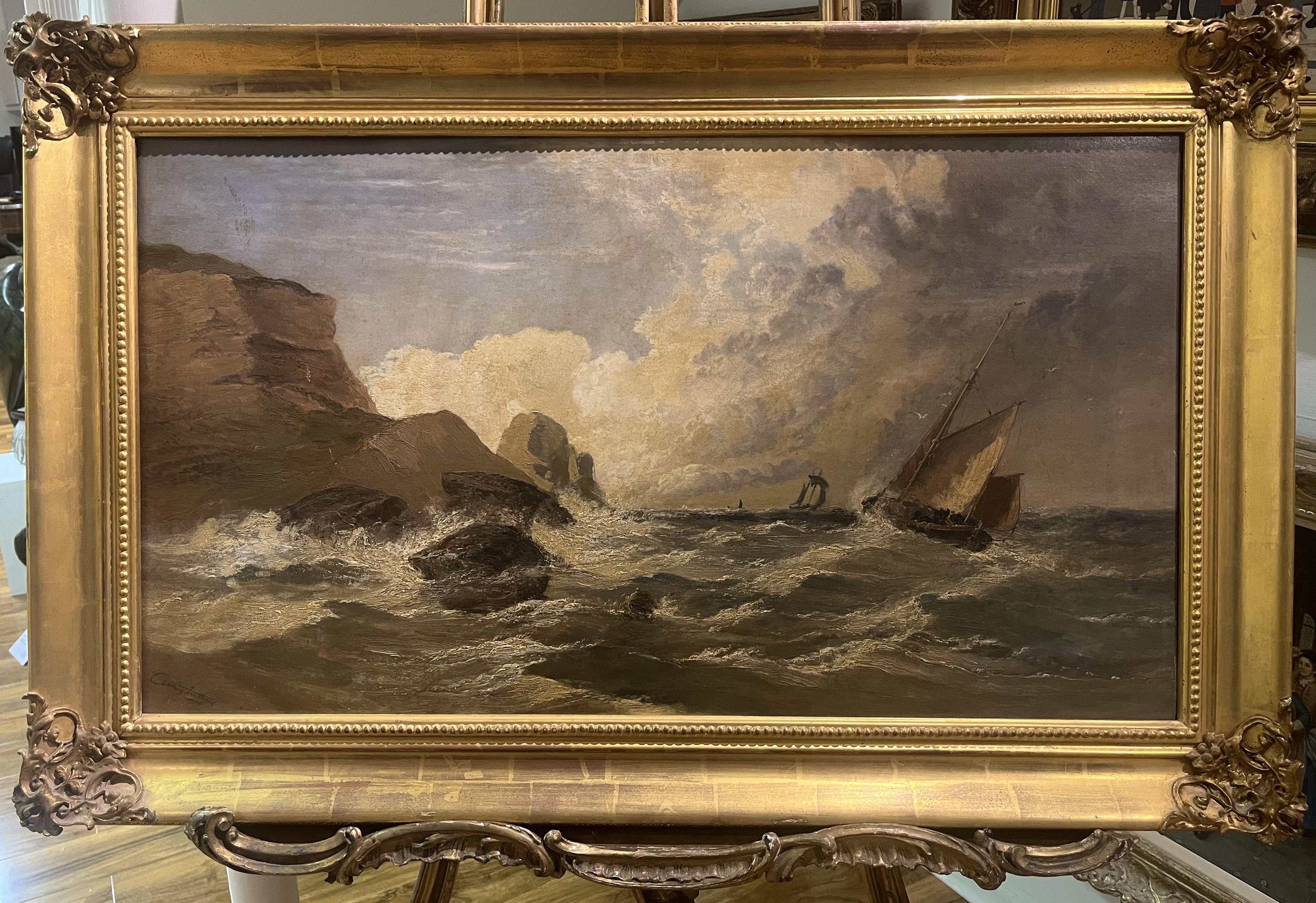 LARGE OIL PAINTING OLD MASTER ARTHUR MEADOWS (1843 - 1907) FINE 19th CENTURY  For Sale 4